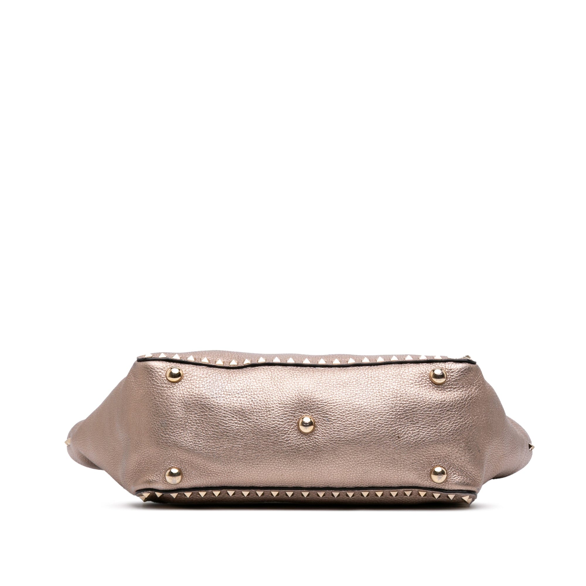 Valentino Medium Metallic Leather Rockstud Trapeze Satchel