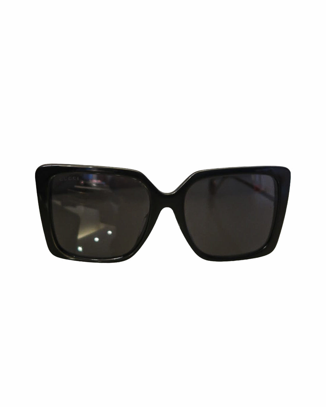 Gucci Black Oversized Square Sunglasses with Gold Temples