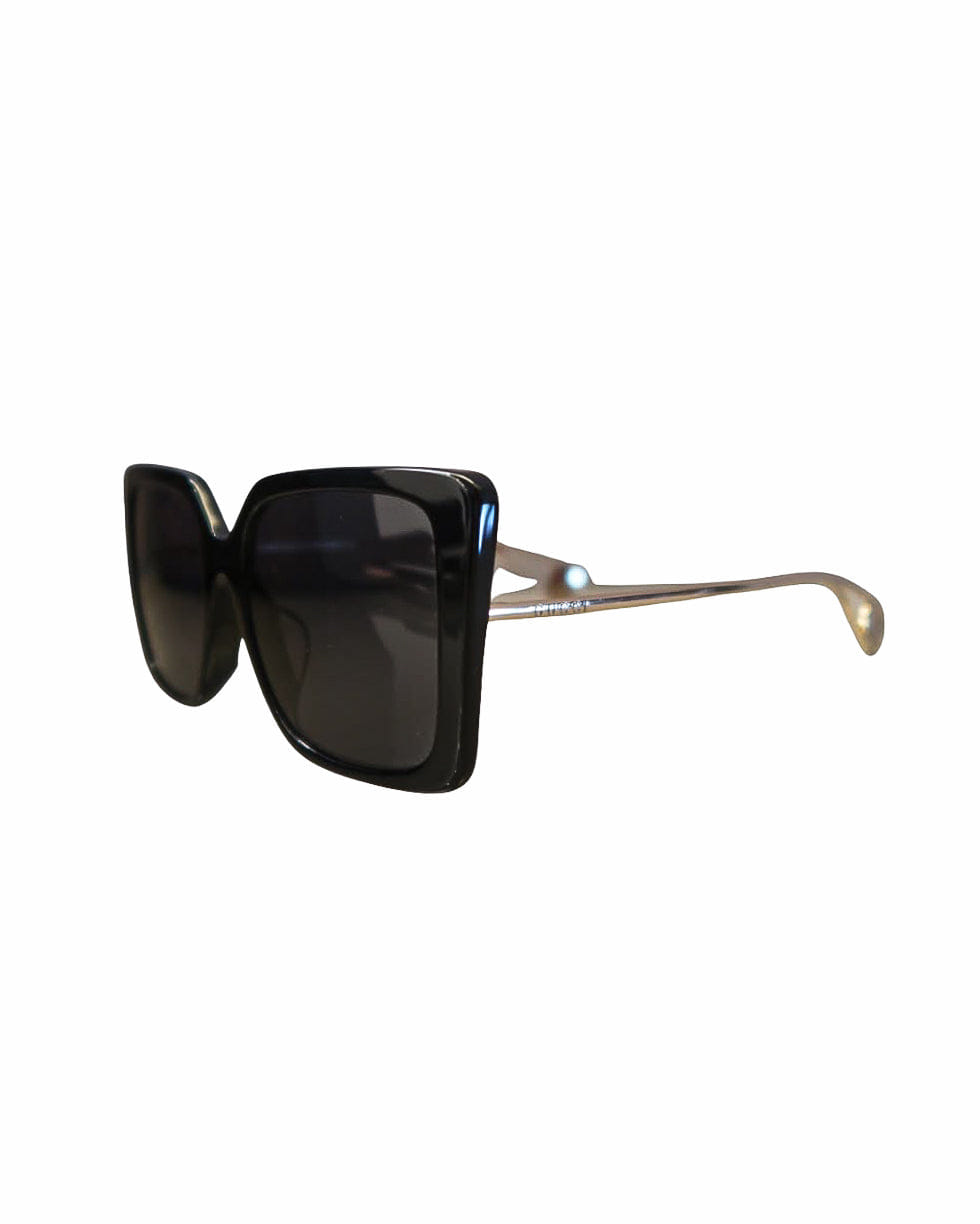 Gucci Black Oversized Square Sunglasses with Gold Temples