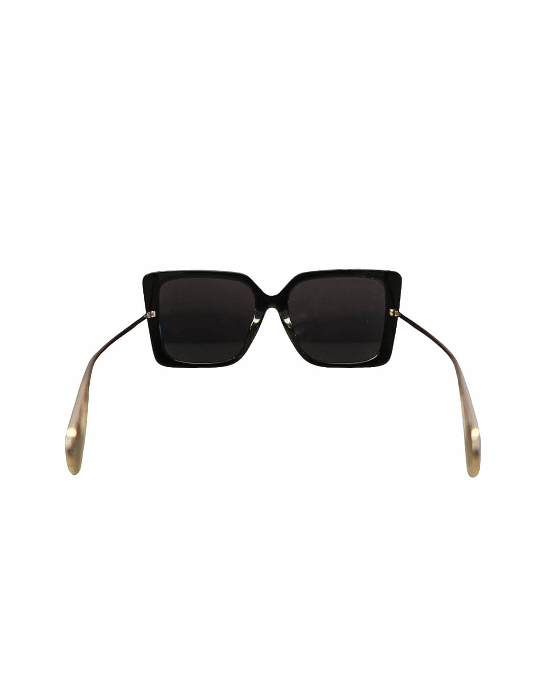 Gucci Black Oversized Square Sunglasses with Gold Temples