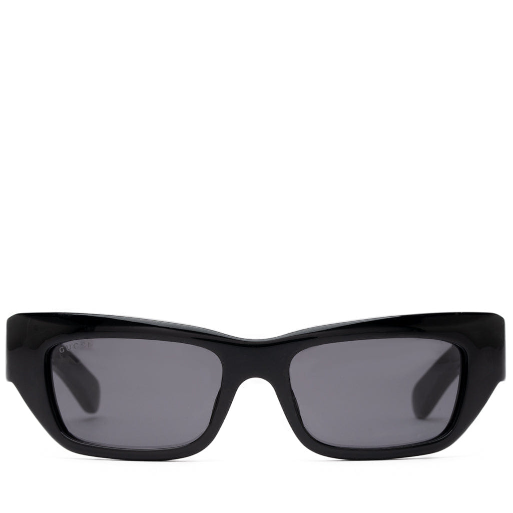 Gucci Rectangular Frame Sunglasses - Black/Solid Grey