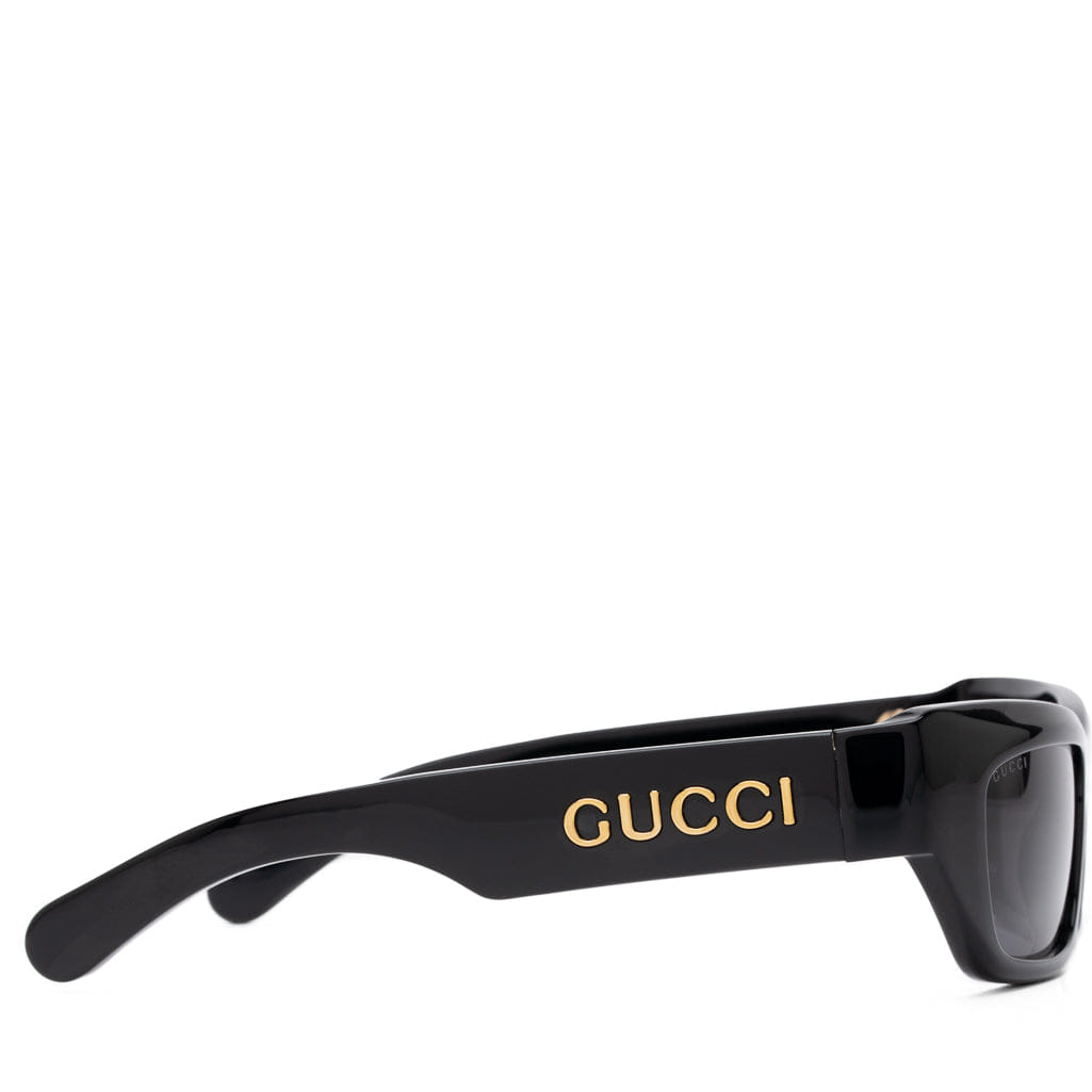 Gucci Rectangular Frame Sunglasses - Black/Solid Grey