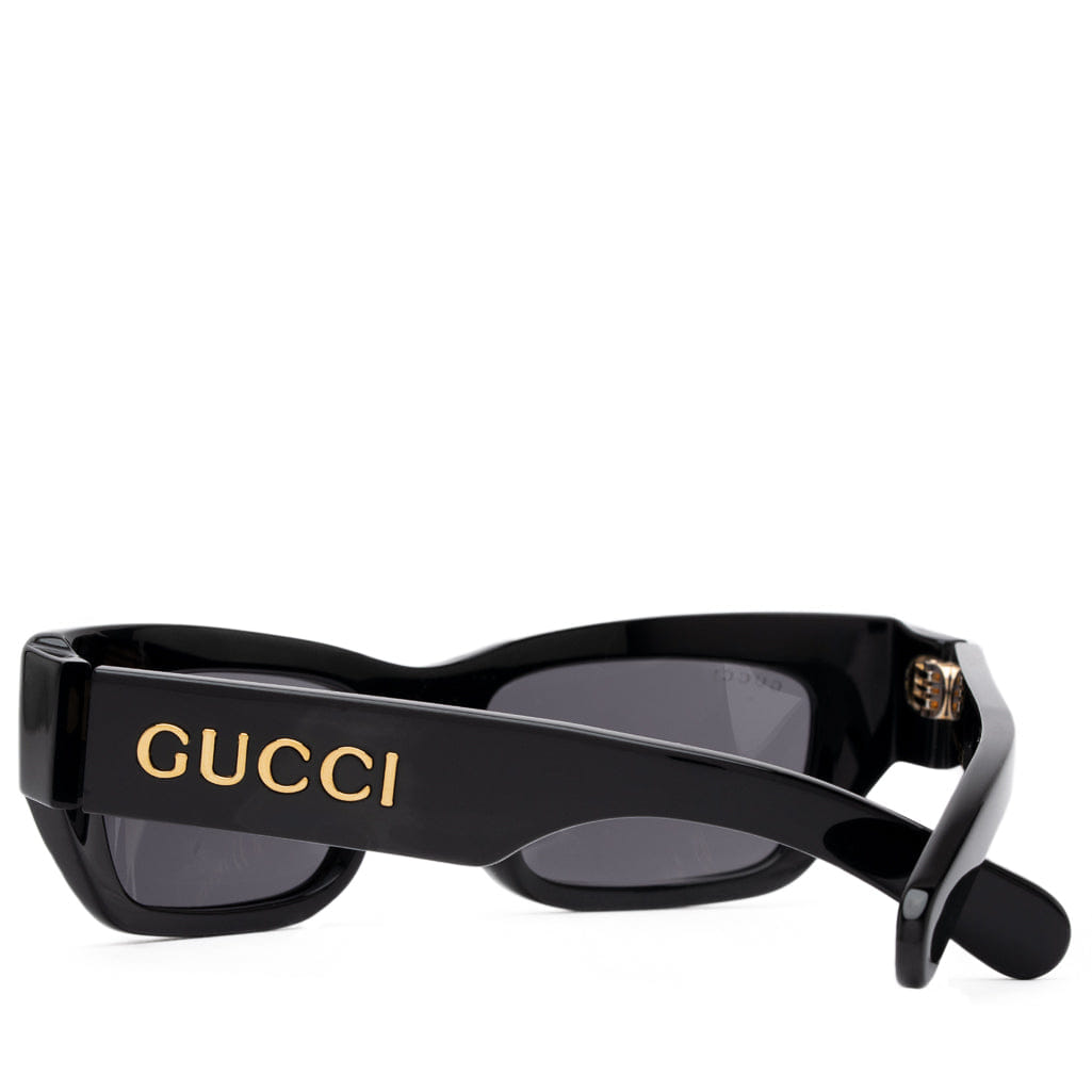 Gucci Rectangular Frame Sunglasses - Black/Solid Grey
