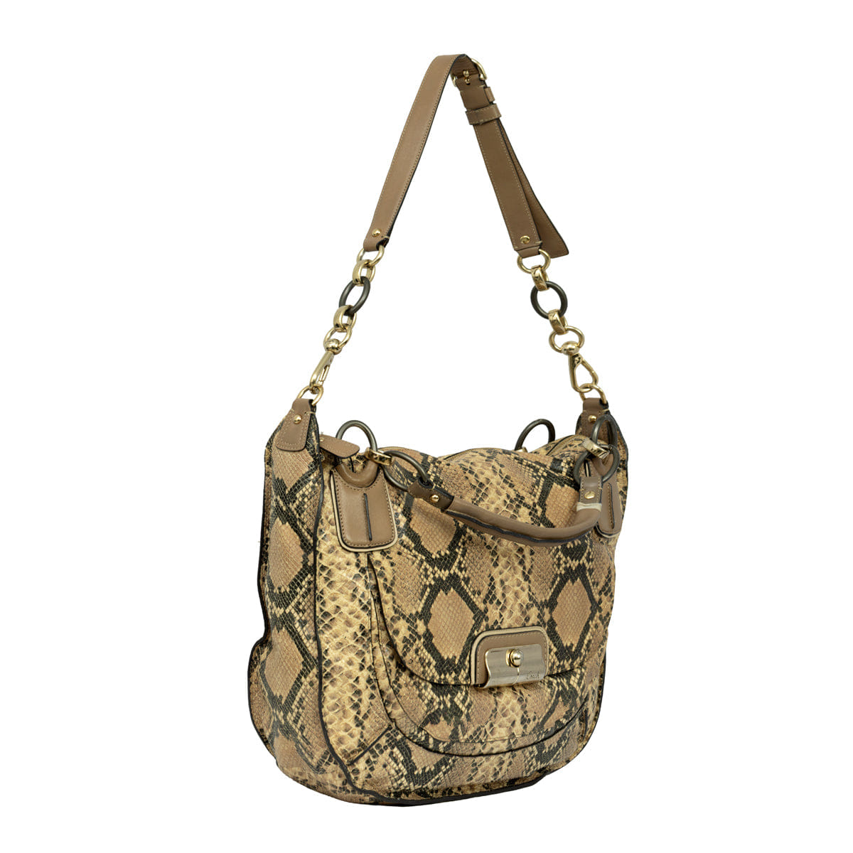 COACH KRITIN PYTHON EMBOSSED LEATHER HOBO BAG
