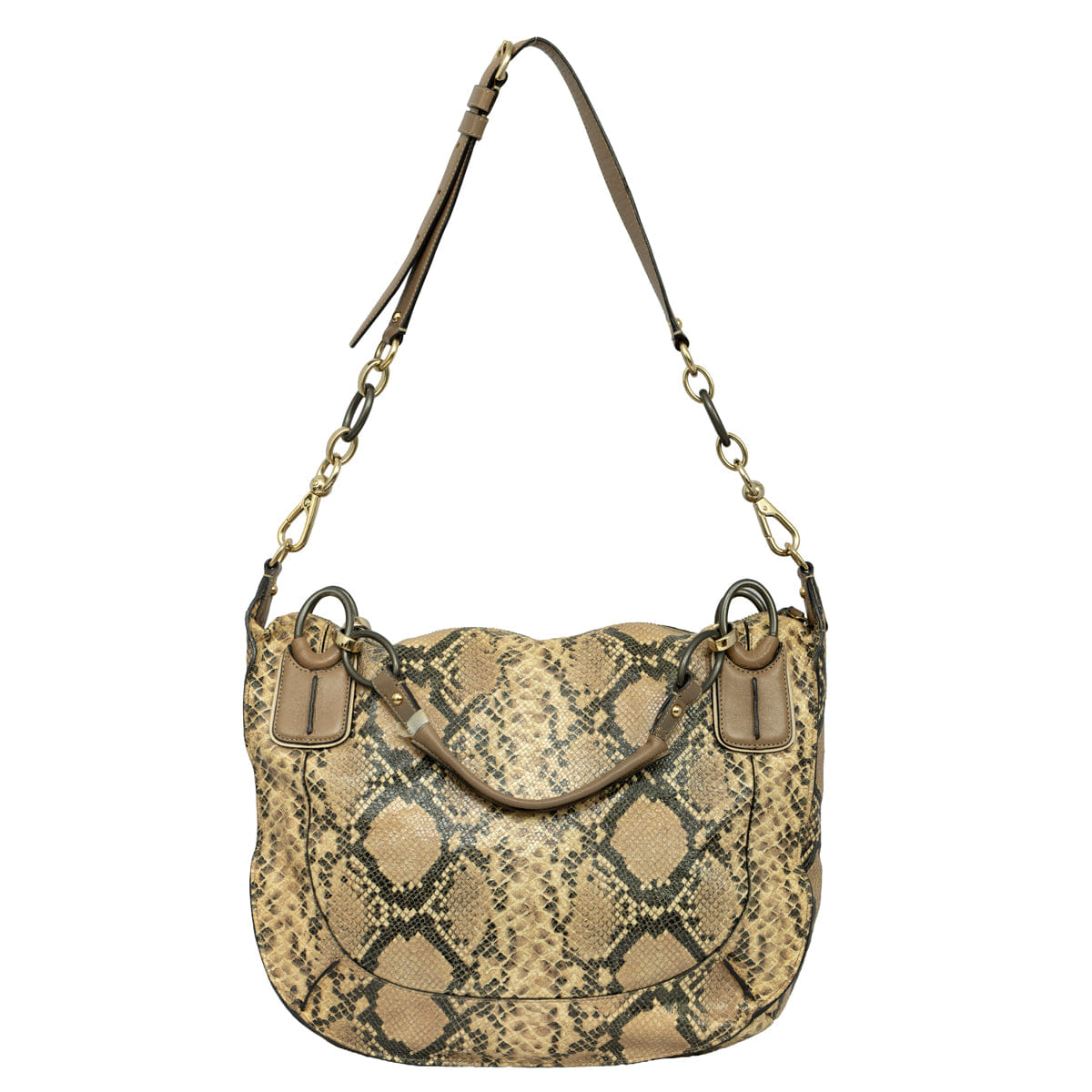 COACH KRITIN PYTHON EMBOSSED LEATHER HOBO BAG