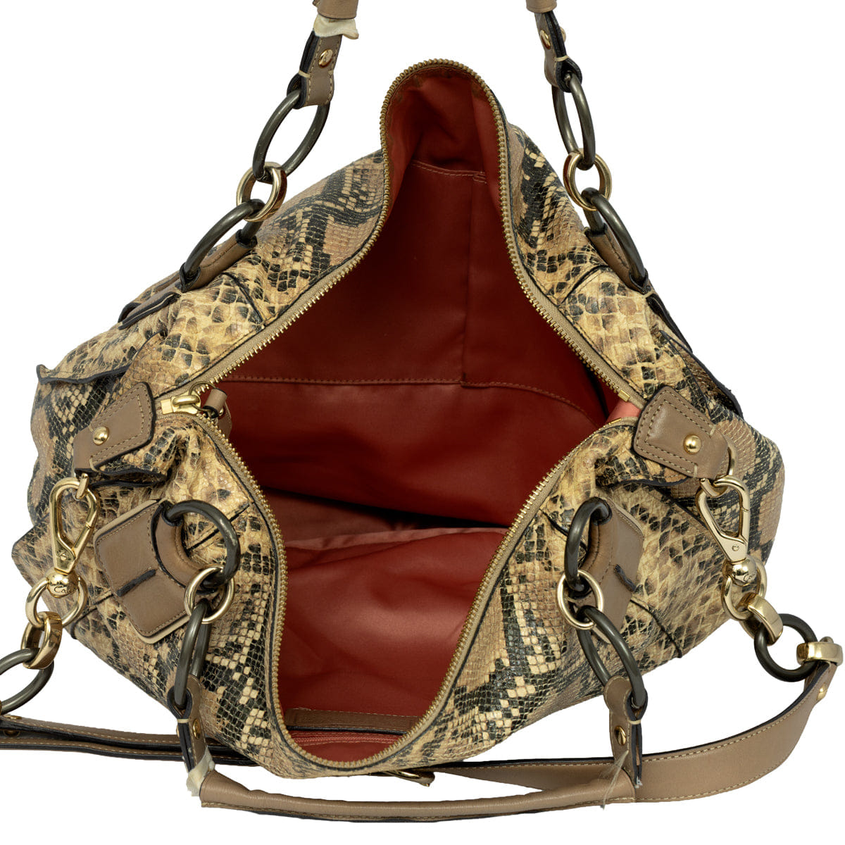COACH KRITIN PYTHON EMBOSSED LEATHER HOBO BAG