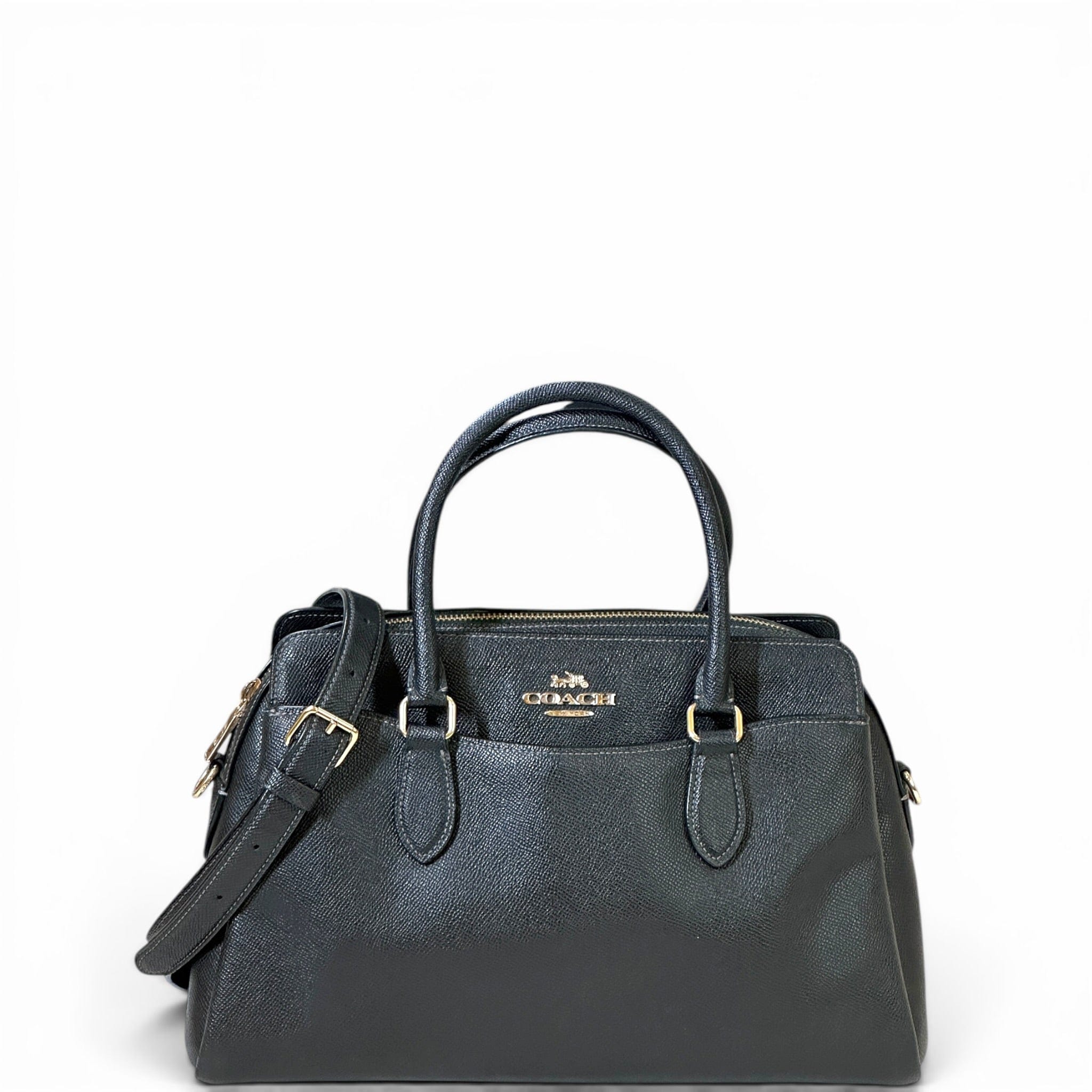 Coach Darcie Carryall Satchel Black Leather