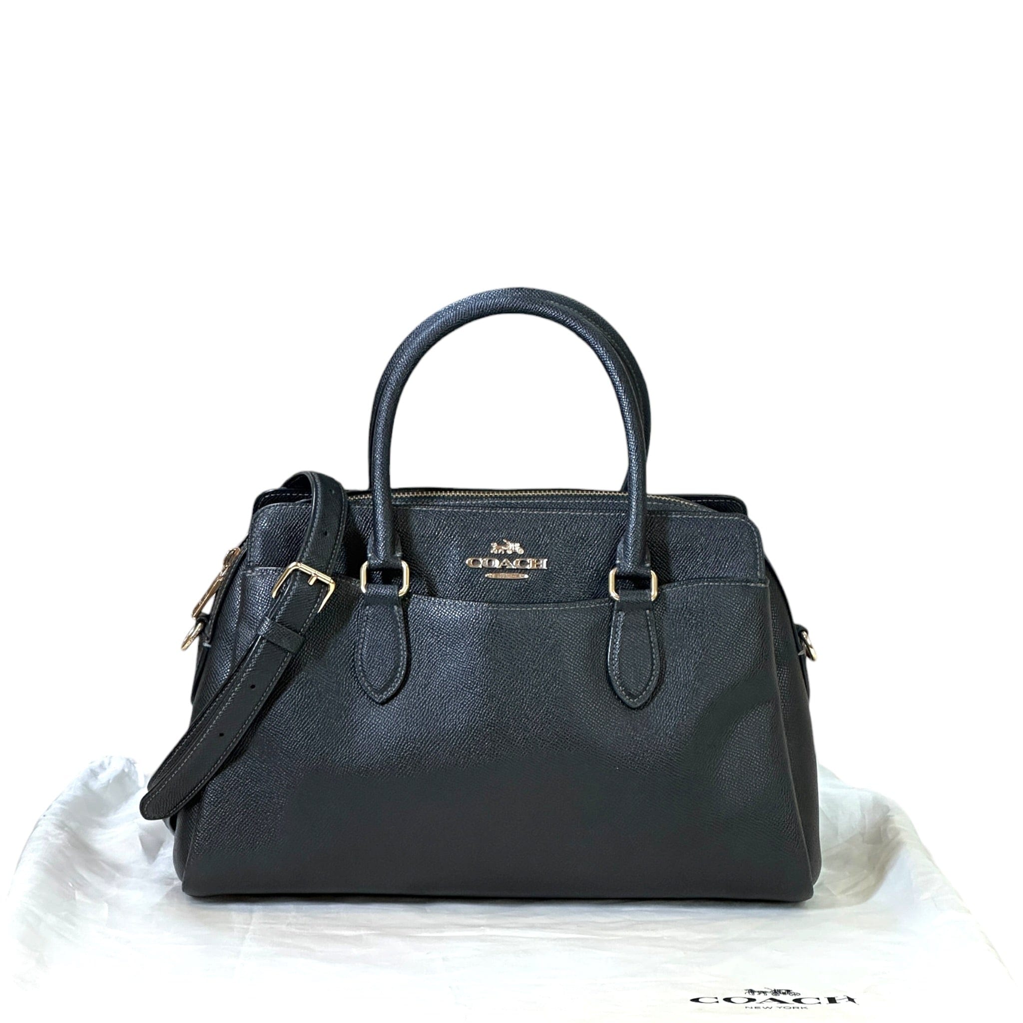 Coach Darcie Carryall Satchel Black Leather