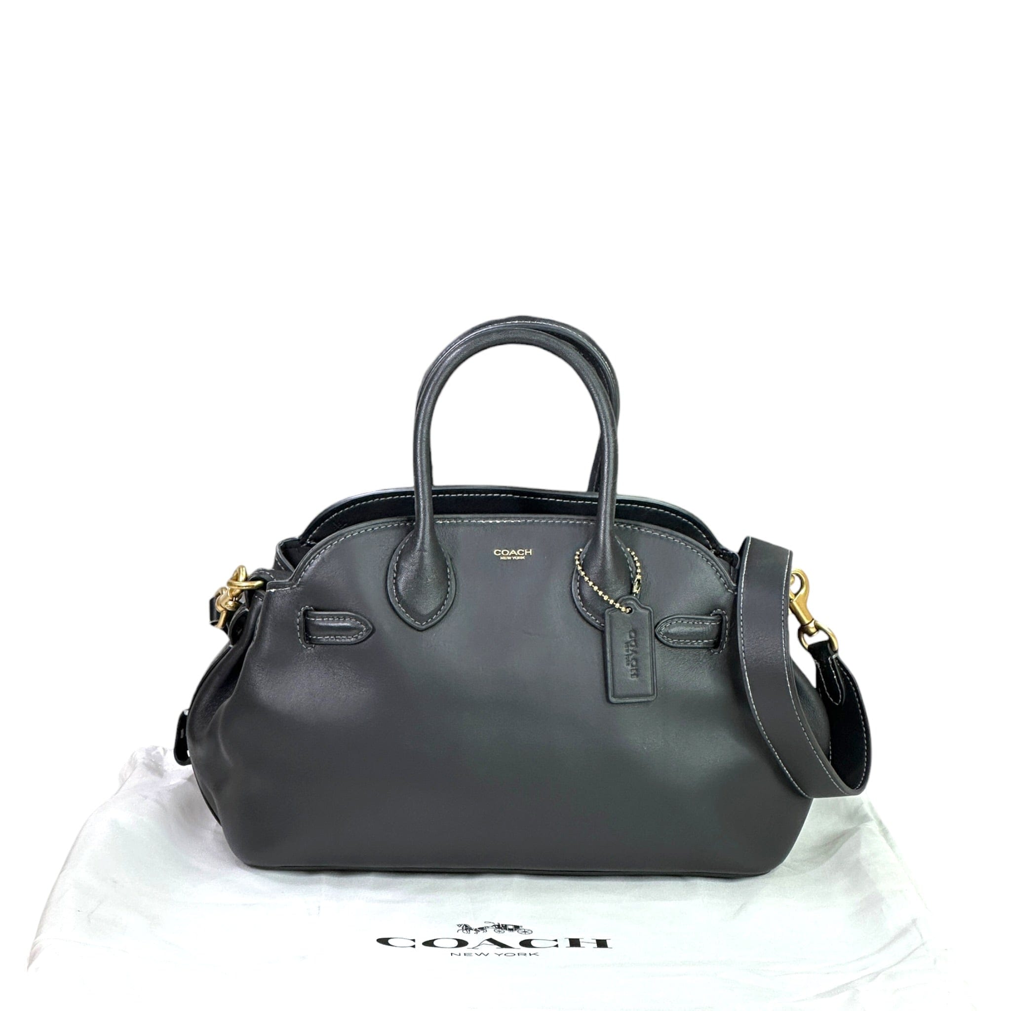 Coach Empire 26 Carryall Bag Medium Black Leather