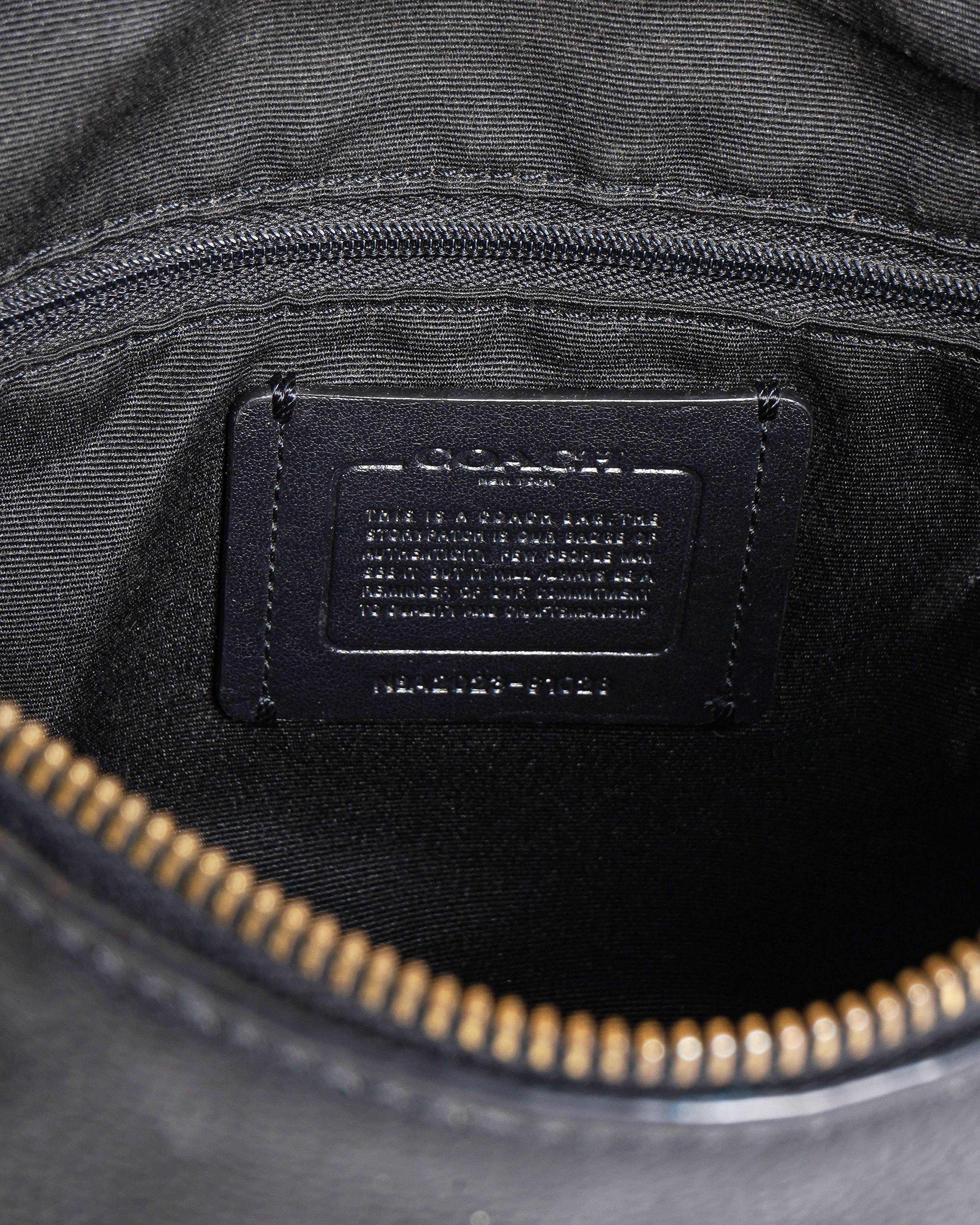 Coach Black East West Leather Hobo Bag