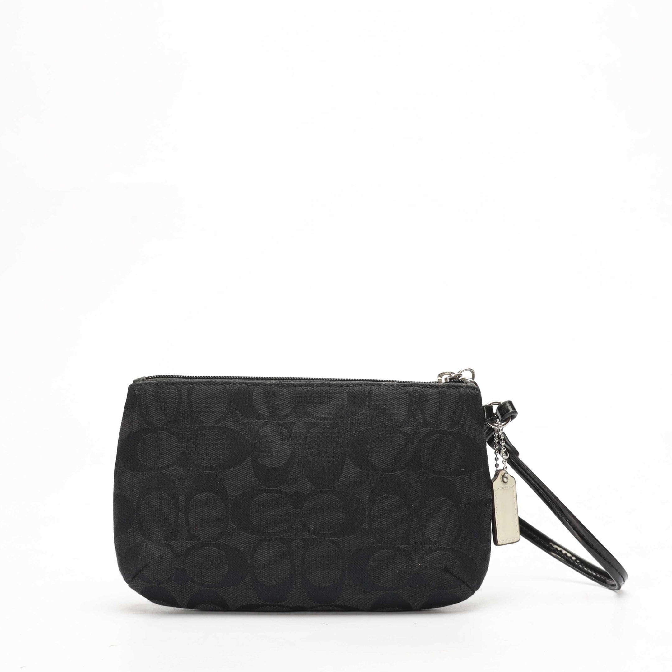 Coach Black Signature Turnlock Wristlet