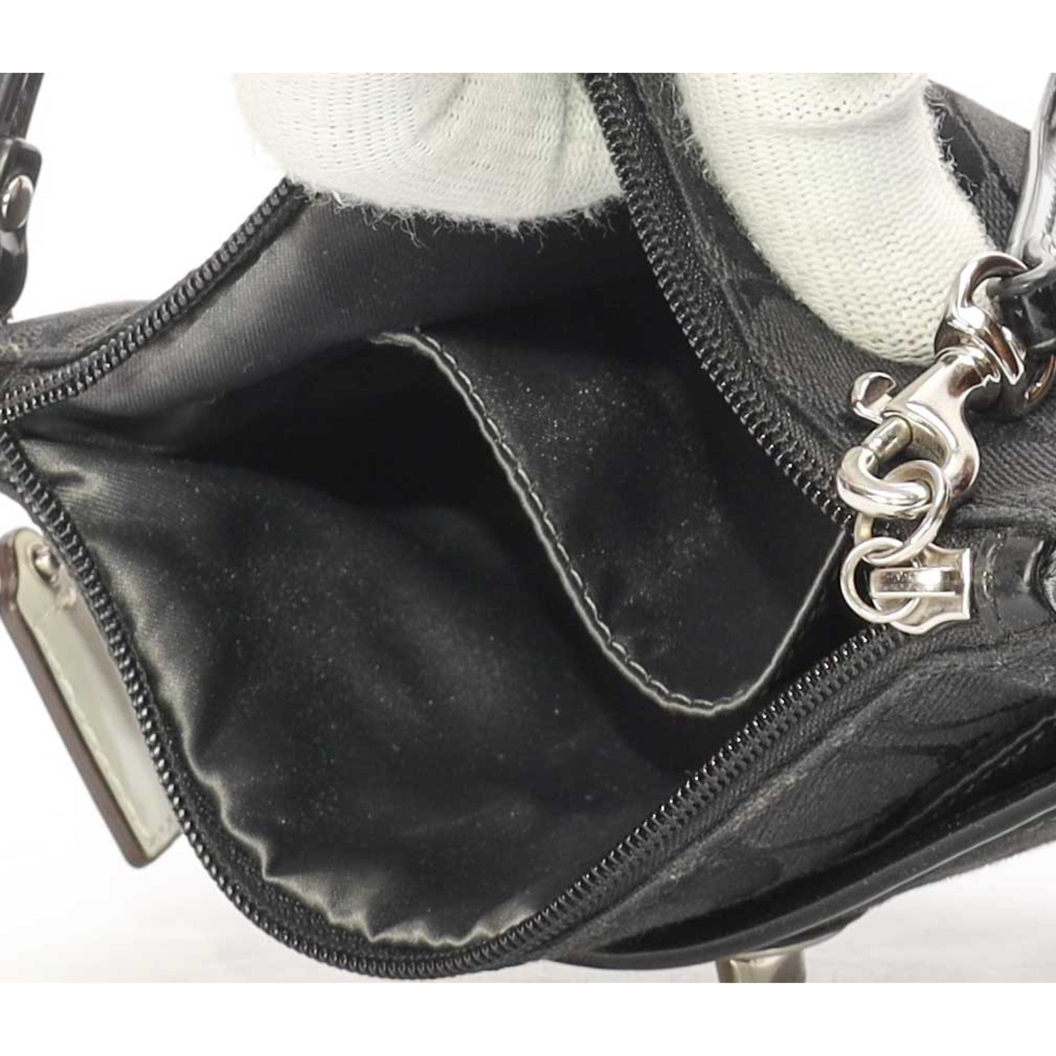 Coach Black Signature Turnlock Wristlet