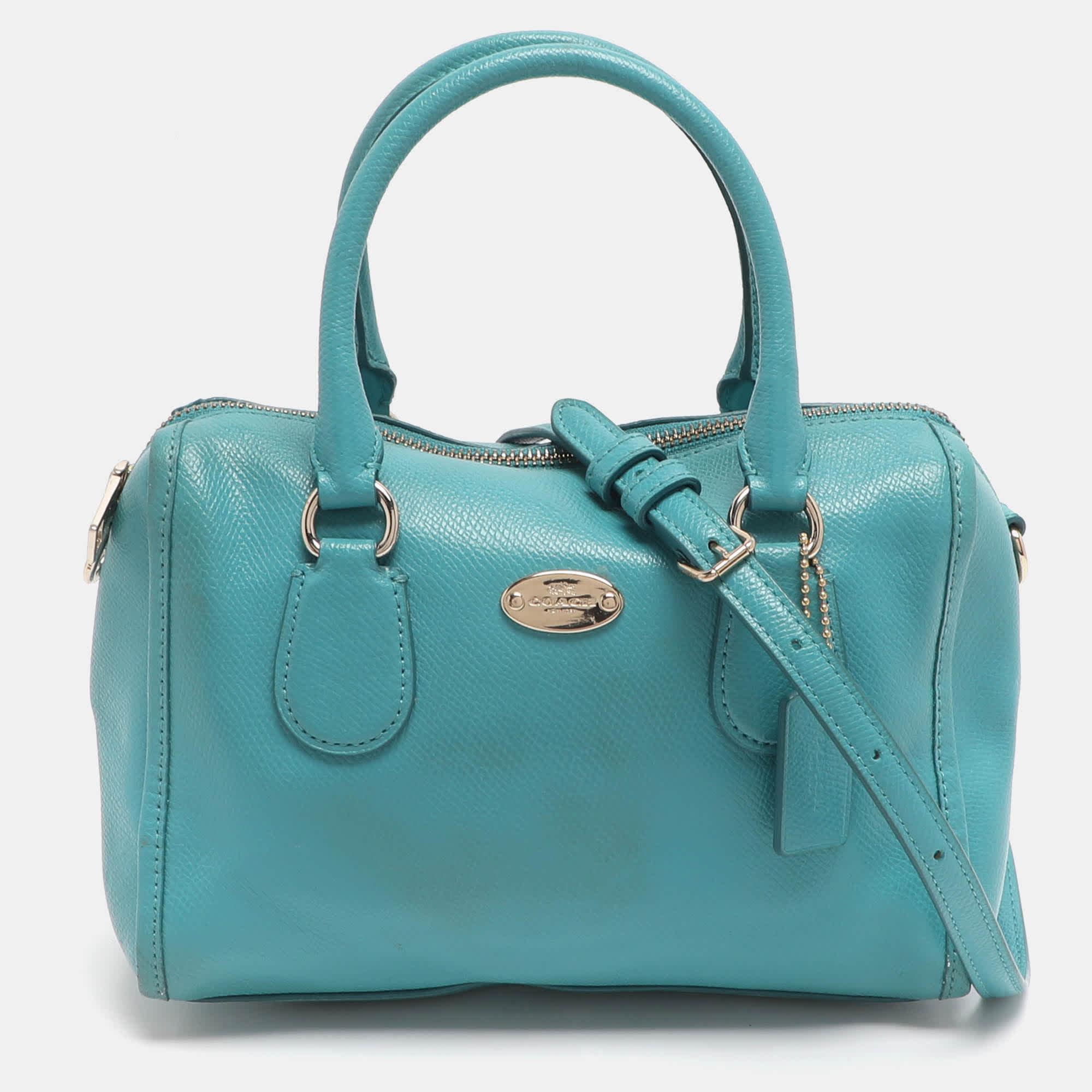 Coach Bennett Mini Turquoise Leather Satchel
