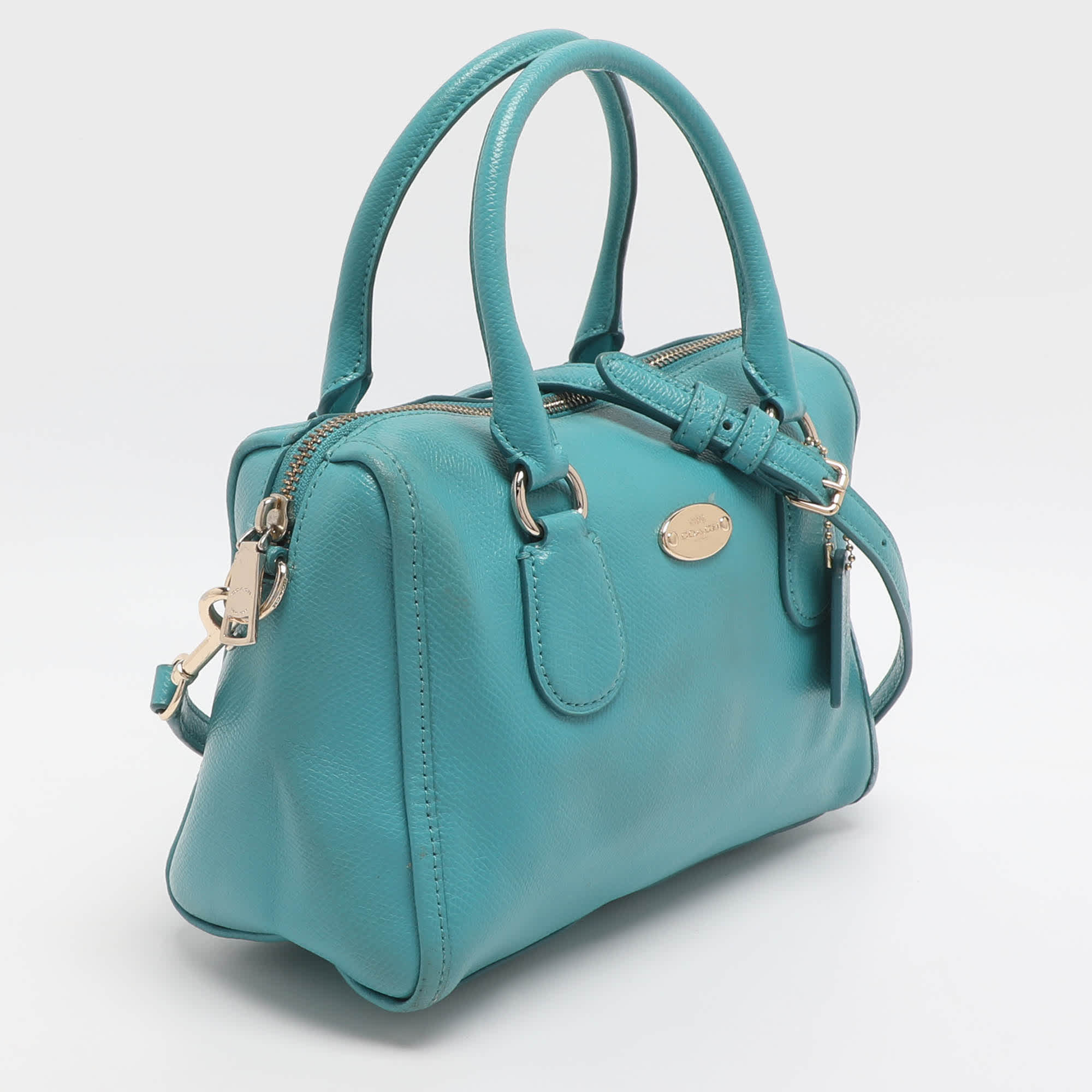 Coach Bennett Mini Turquoise Leather Satchel