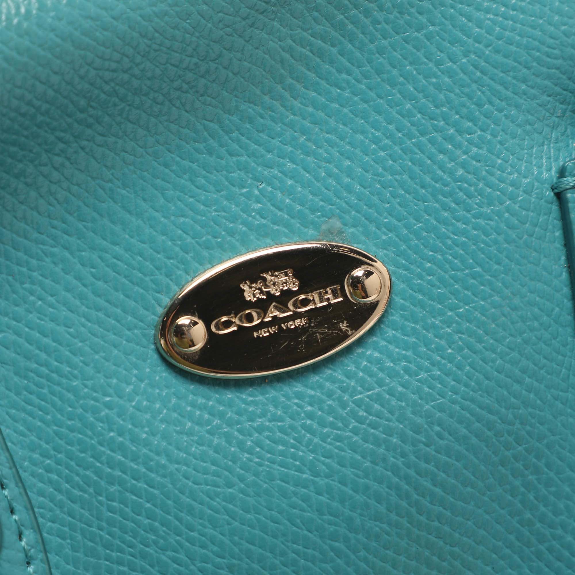 Coach Bennett Mini Turquoise Leather Satchel