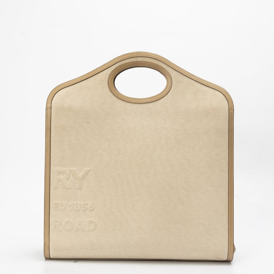 Burberry Beige Canvas and Leather pocket Medium bag