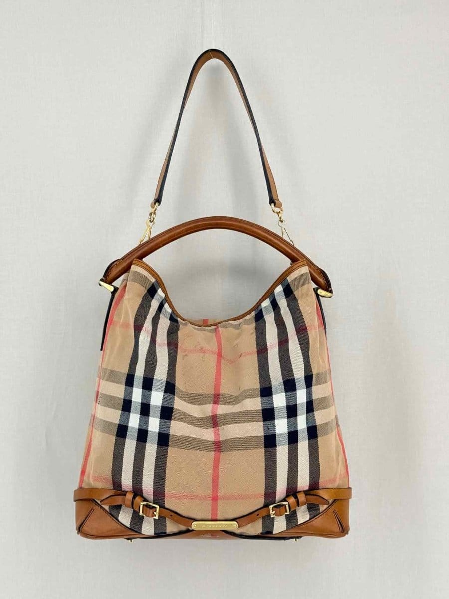 Burberry Bridle Beige Multicolor House Check Hobo bag