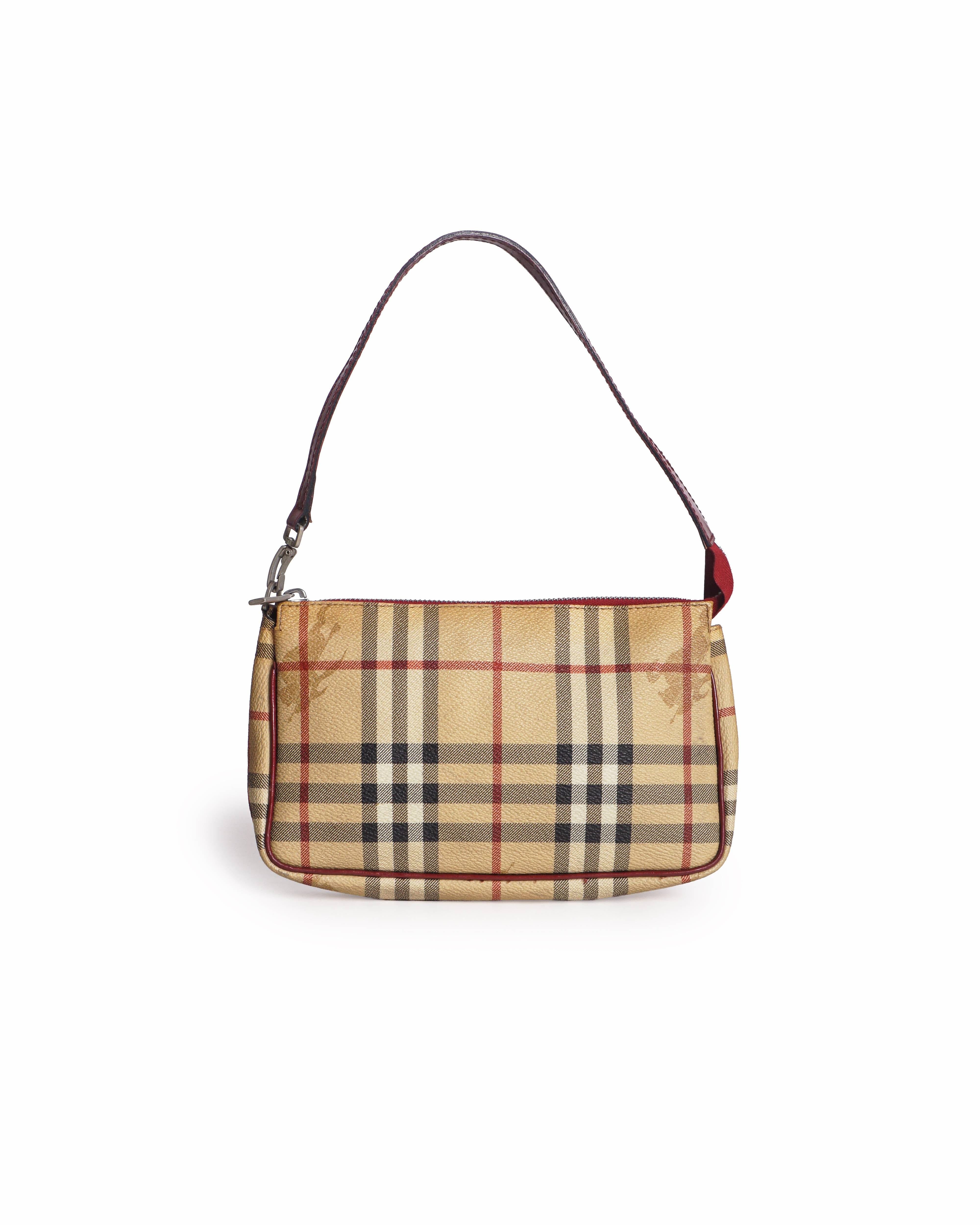 Burberry Haymarket Check Coated Canvas Pochette Pouch