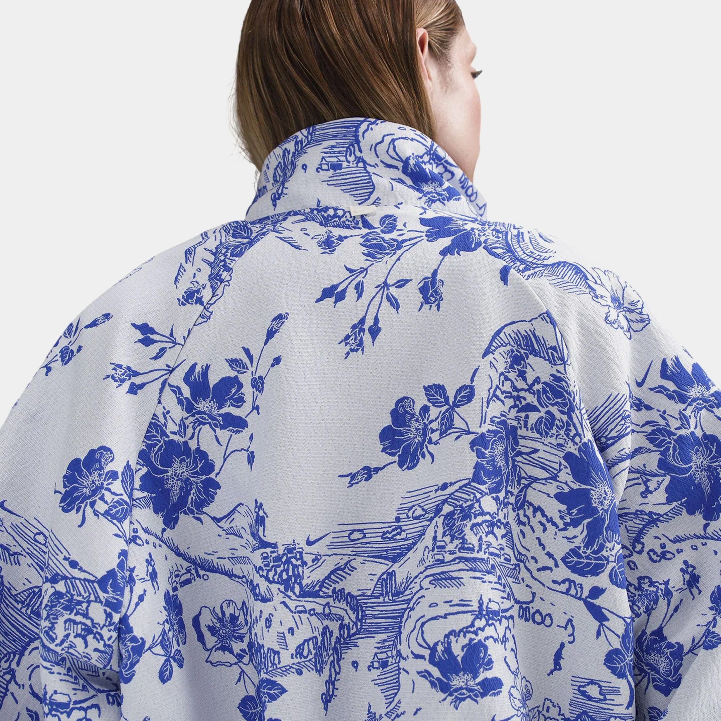 Nike NSW Oversized Jacquard Womens Track Jacket (White/Hyper Royal)