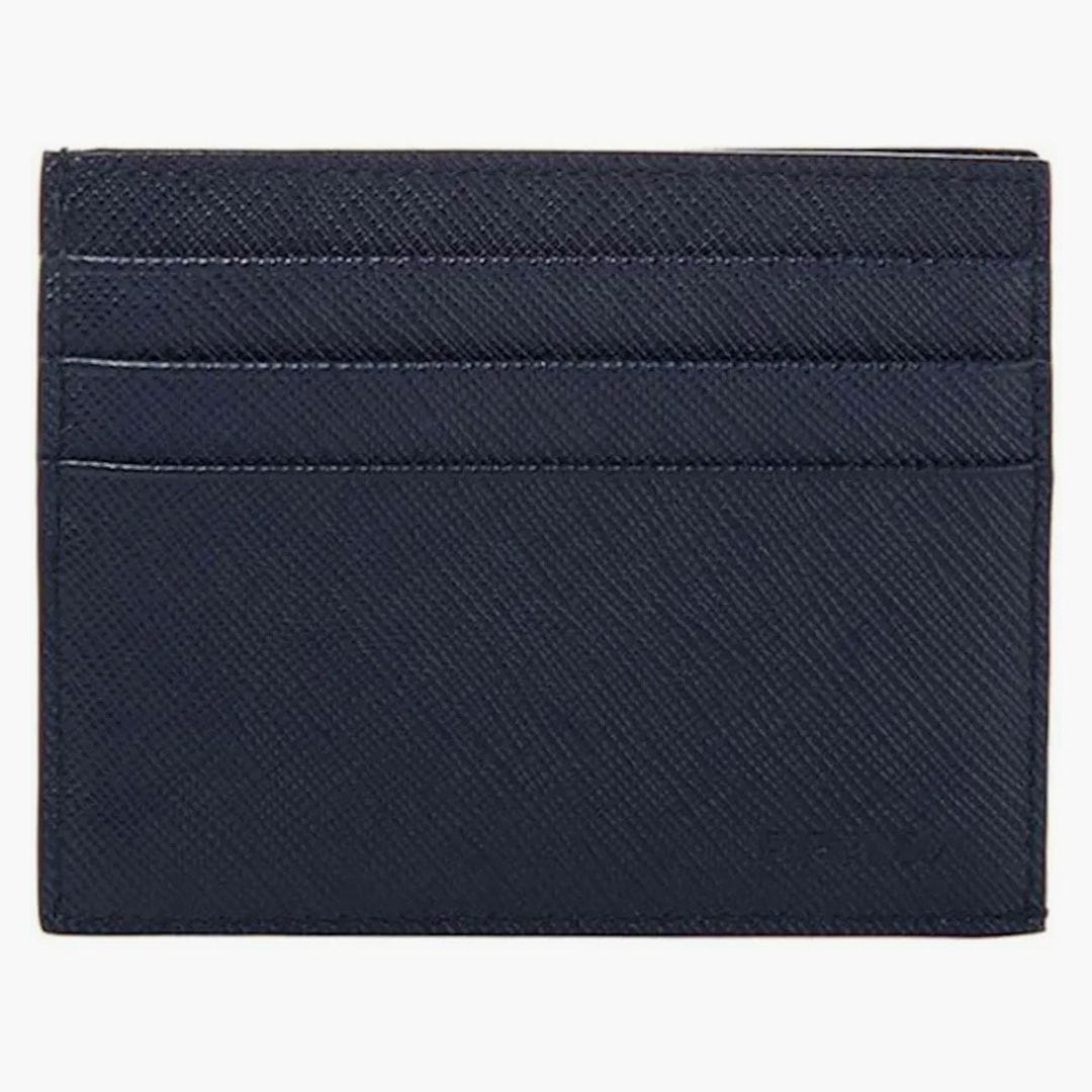 Prada Bifold Card Case (6 Card Slot) Saffiano Leather Navy
