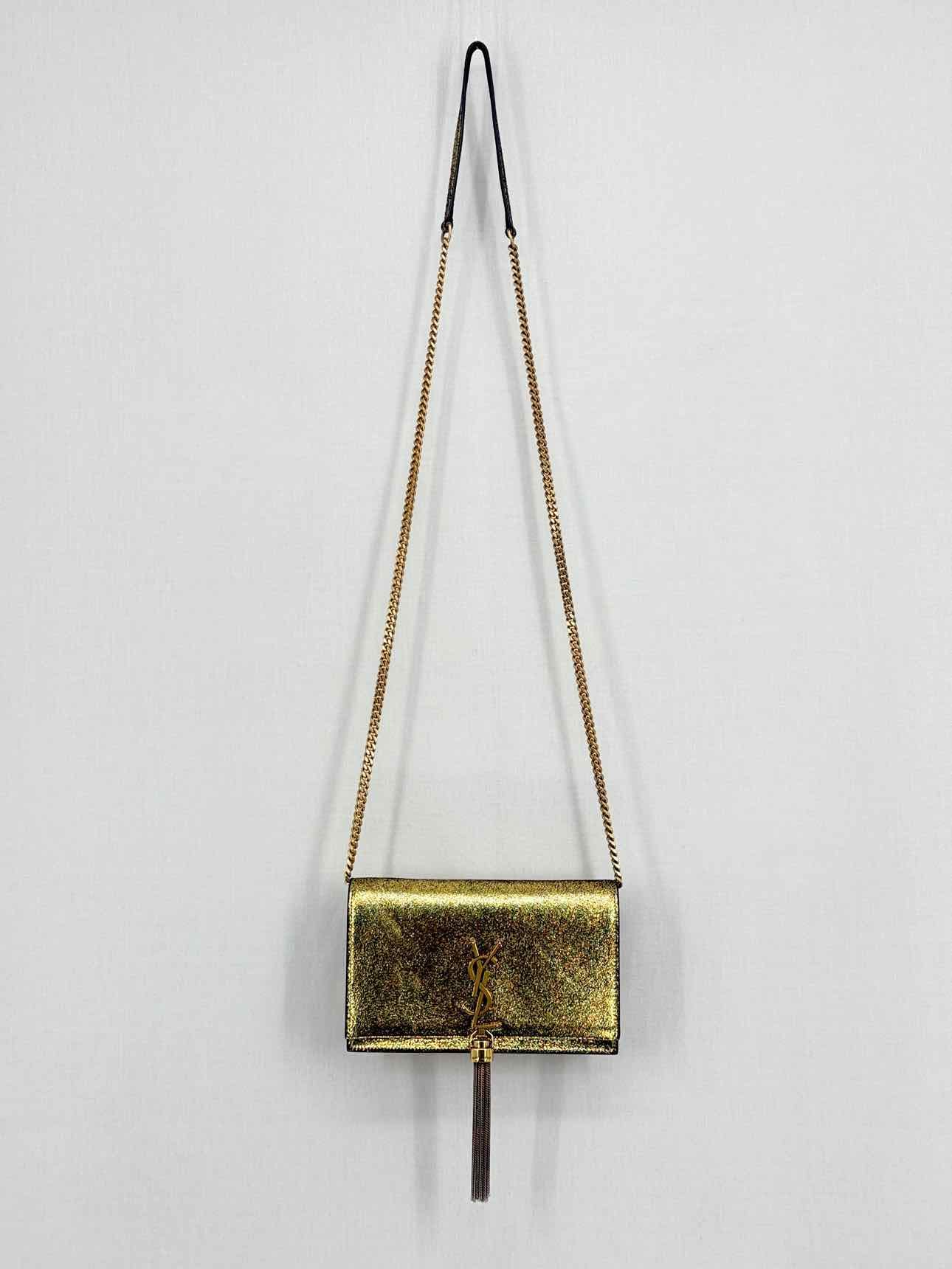 Saint Laurent Kate Metallic Gold Monogram Crossbody