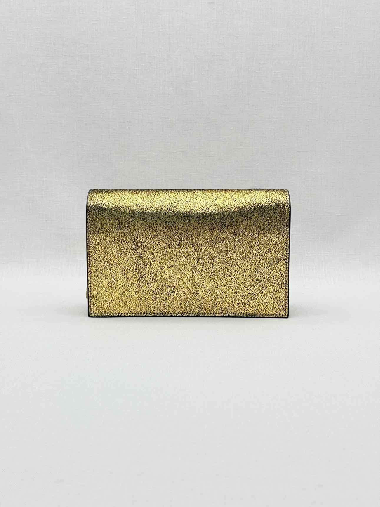 Saint Laurent Kate Metallic Gold Monogram Crossbody