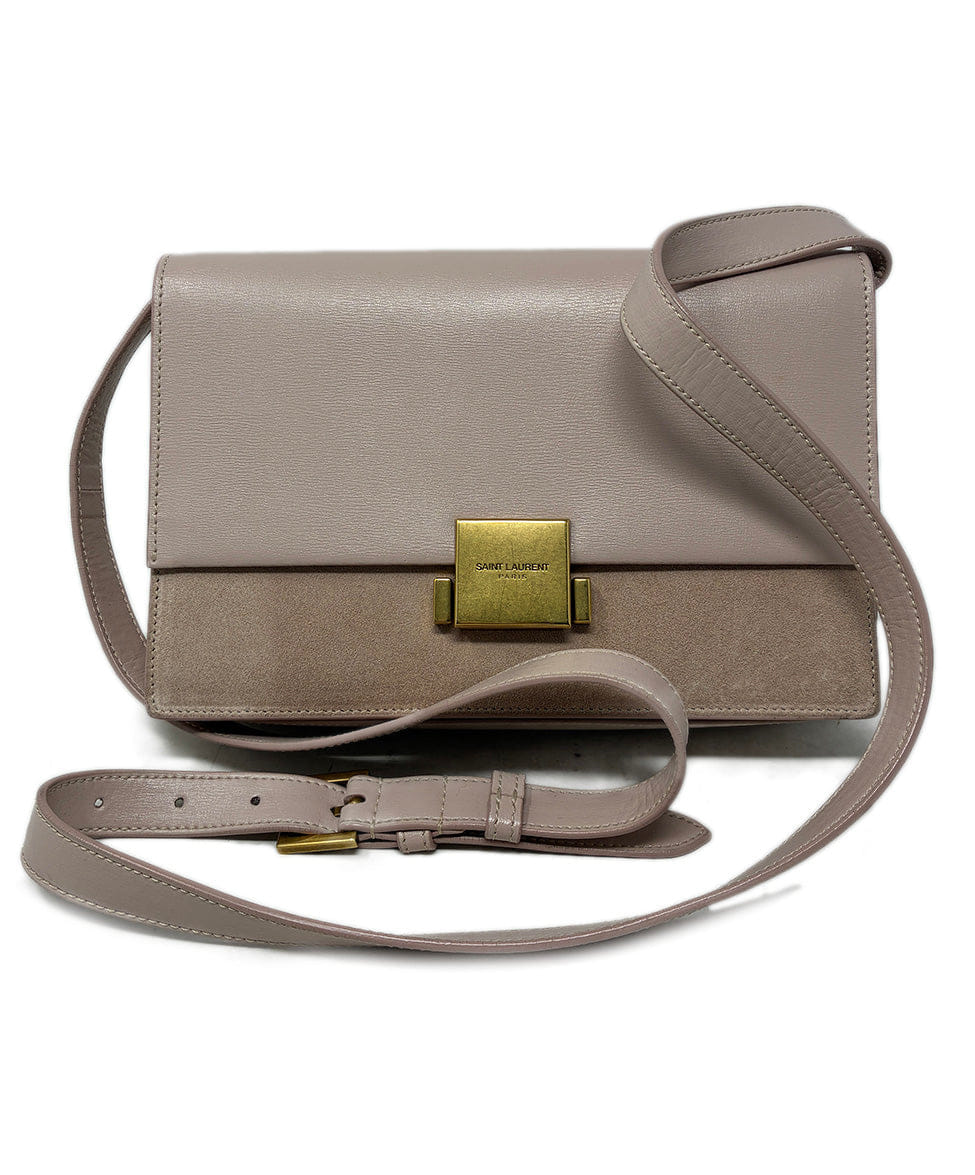 Saint Laurent Bellechasse Medium Pink Suede & Leather Crossbody