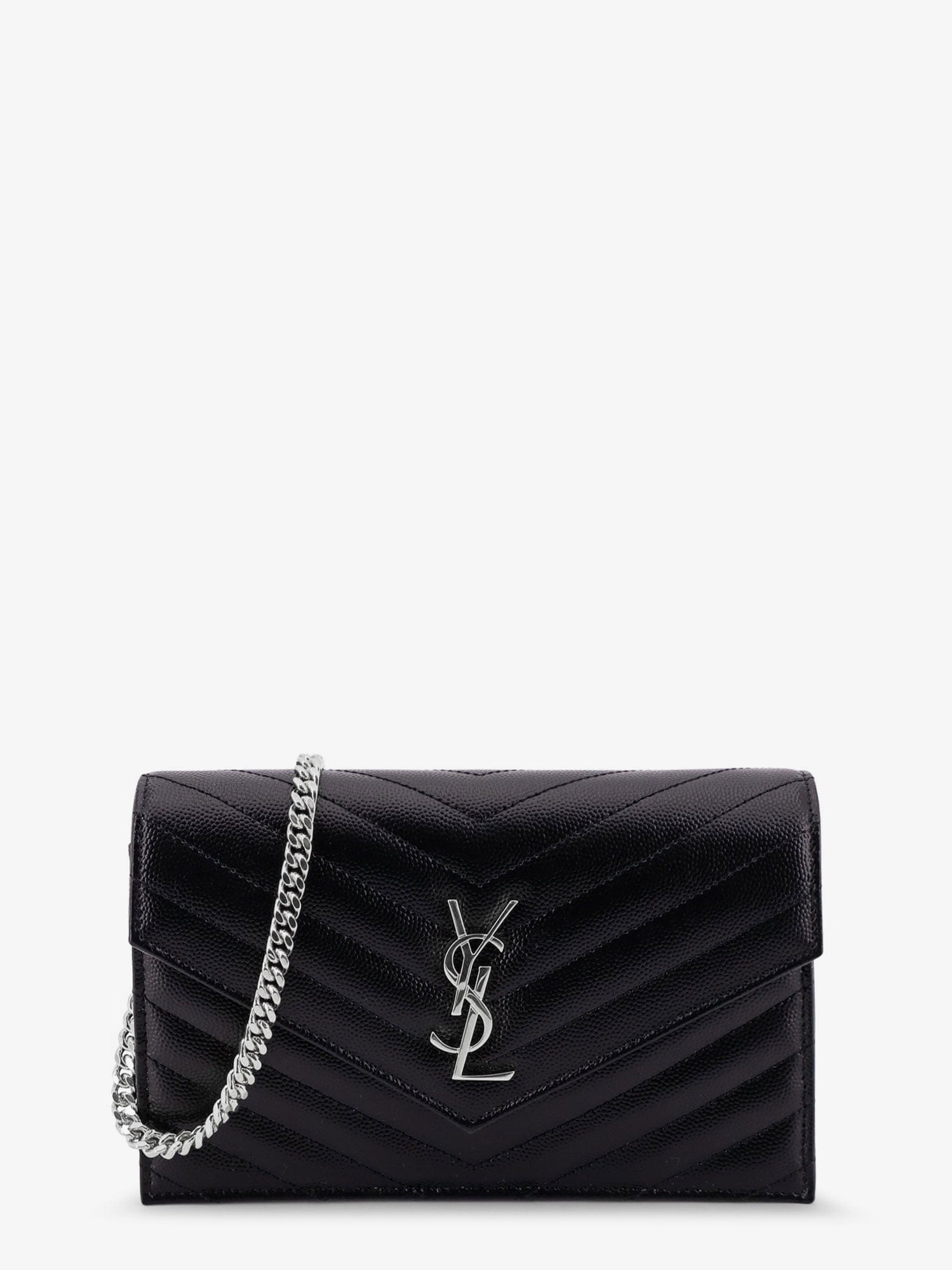 Saint Laurent Women Envelope Leather Wallet Crossbody Bag