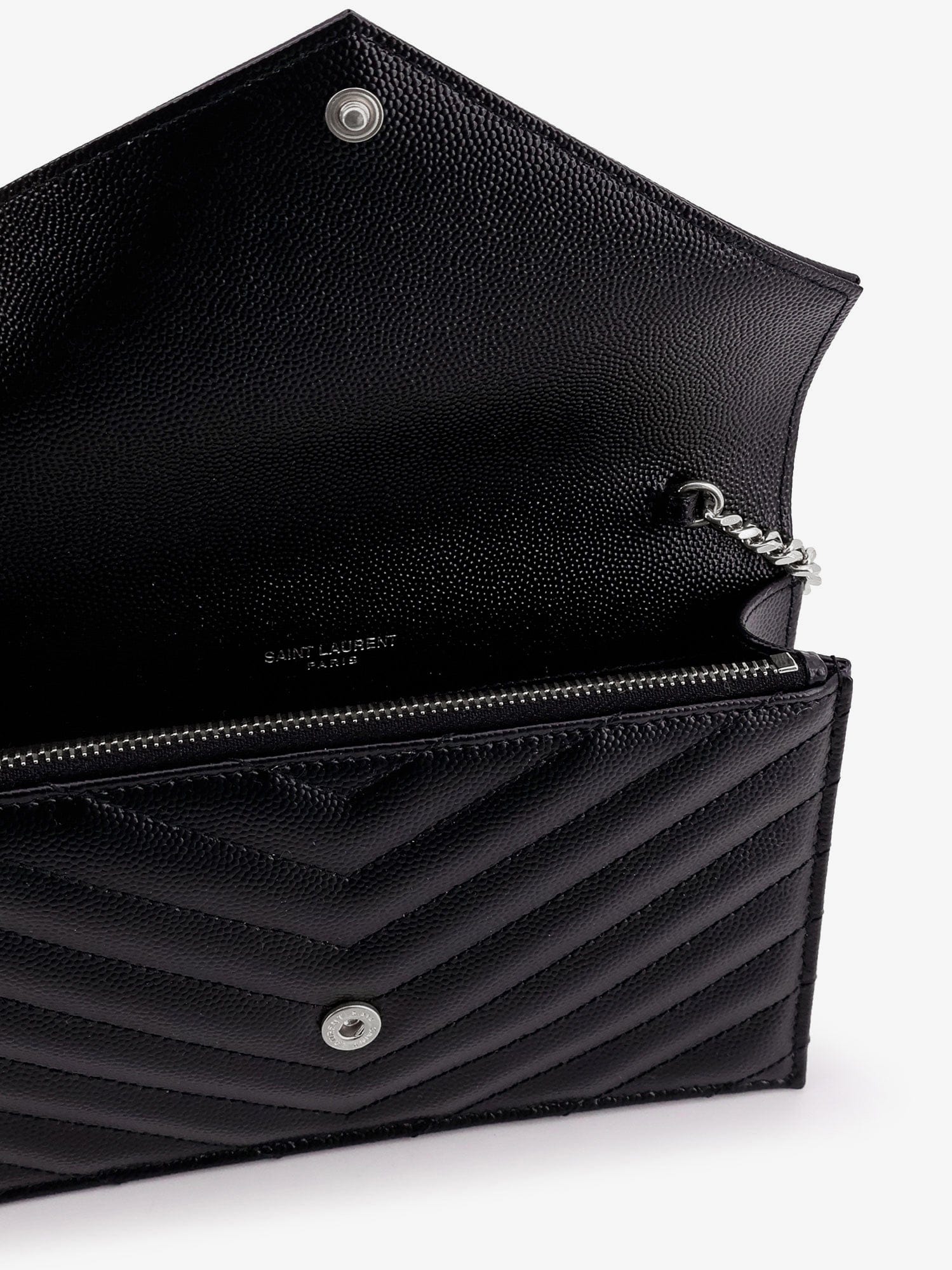 Saint Laurent Women Envelope Leather Wallet Crossbody Bag