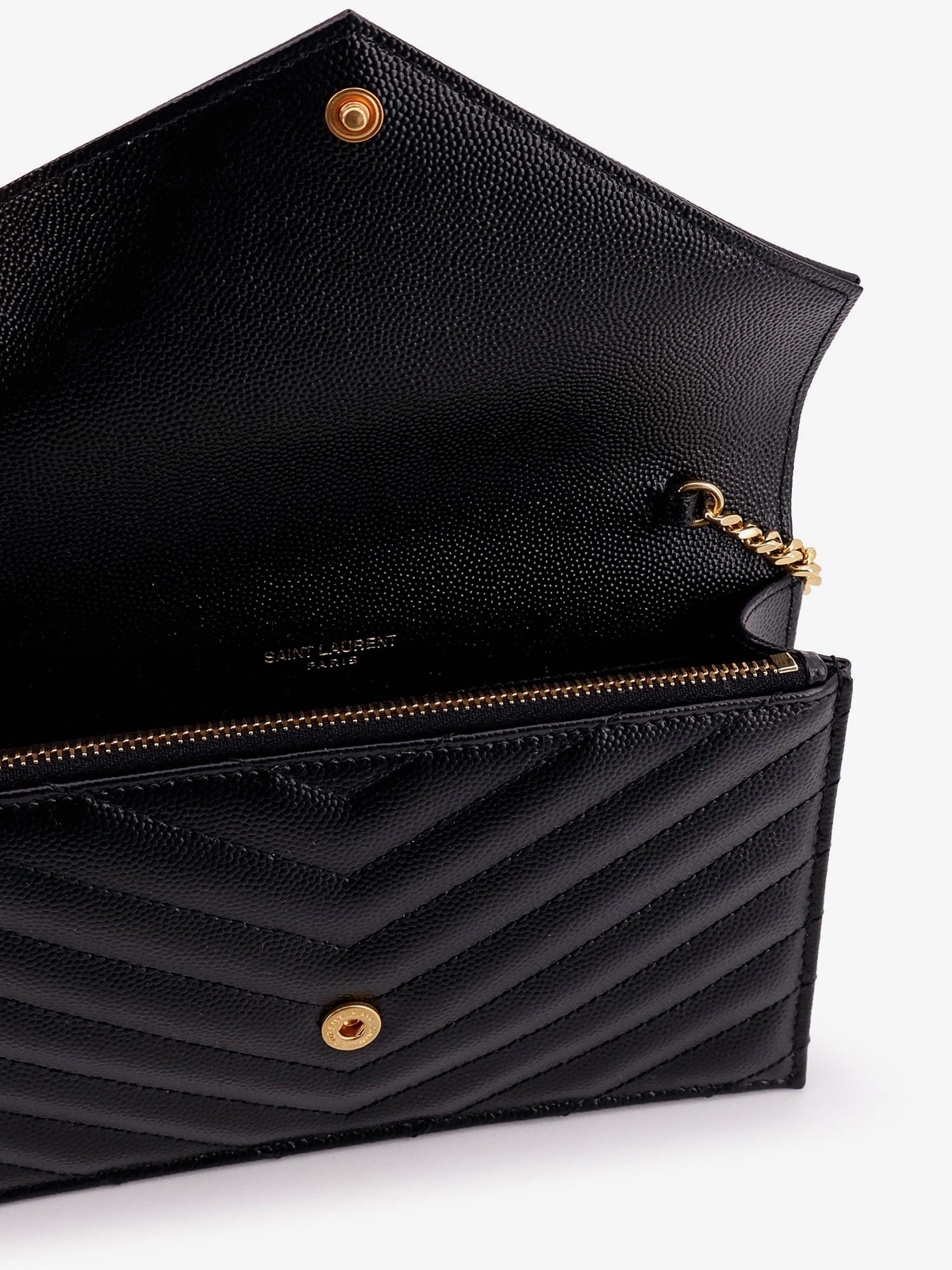 Saint Laurent Women Cassandre Envelope Clutch Crossbody Bag With Chain