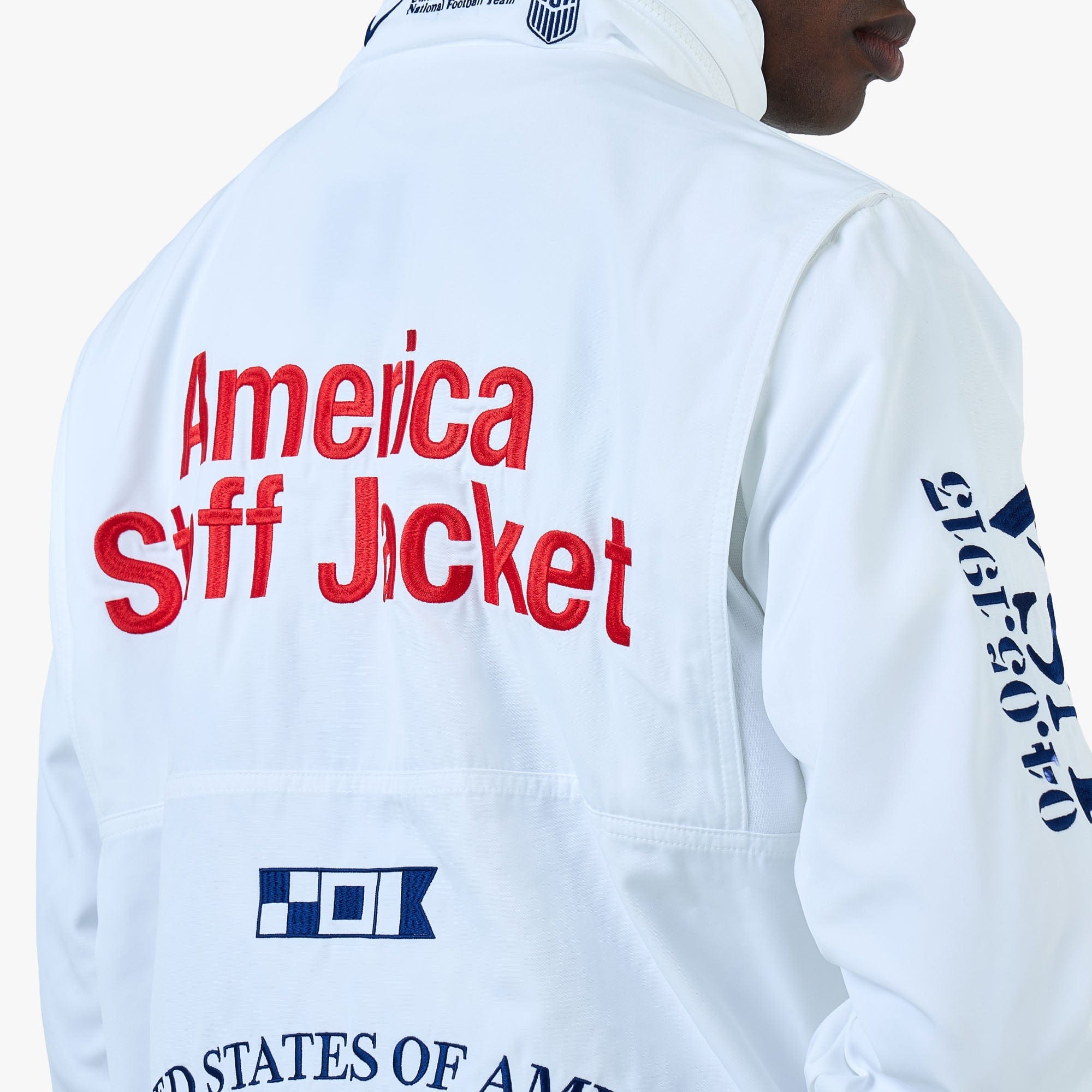 Nike x USA x VAA Woven Staff Jacket White / Deep Royal Blue