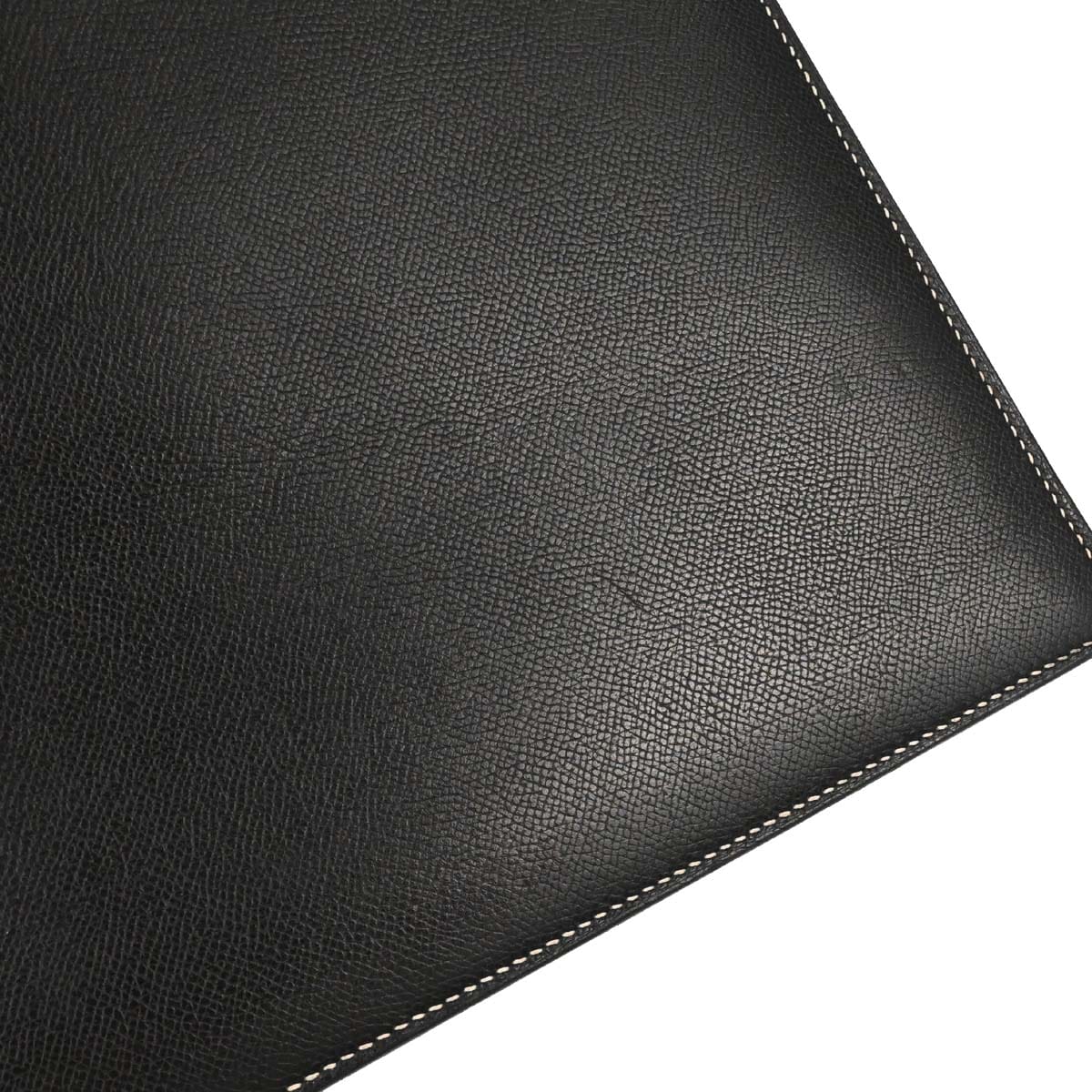 Hermes Black Courchevel White Bus GM Tote Bag