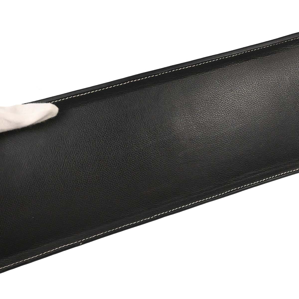 Hermes Black Courchevel White Bus GM Tote Bag