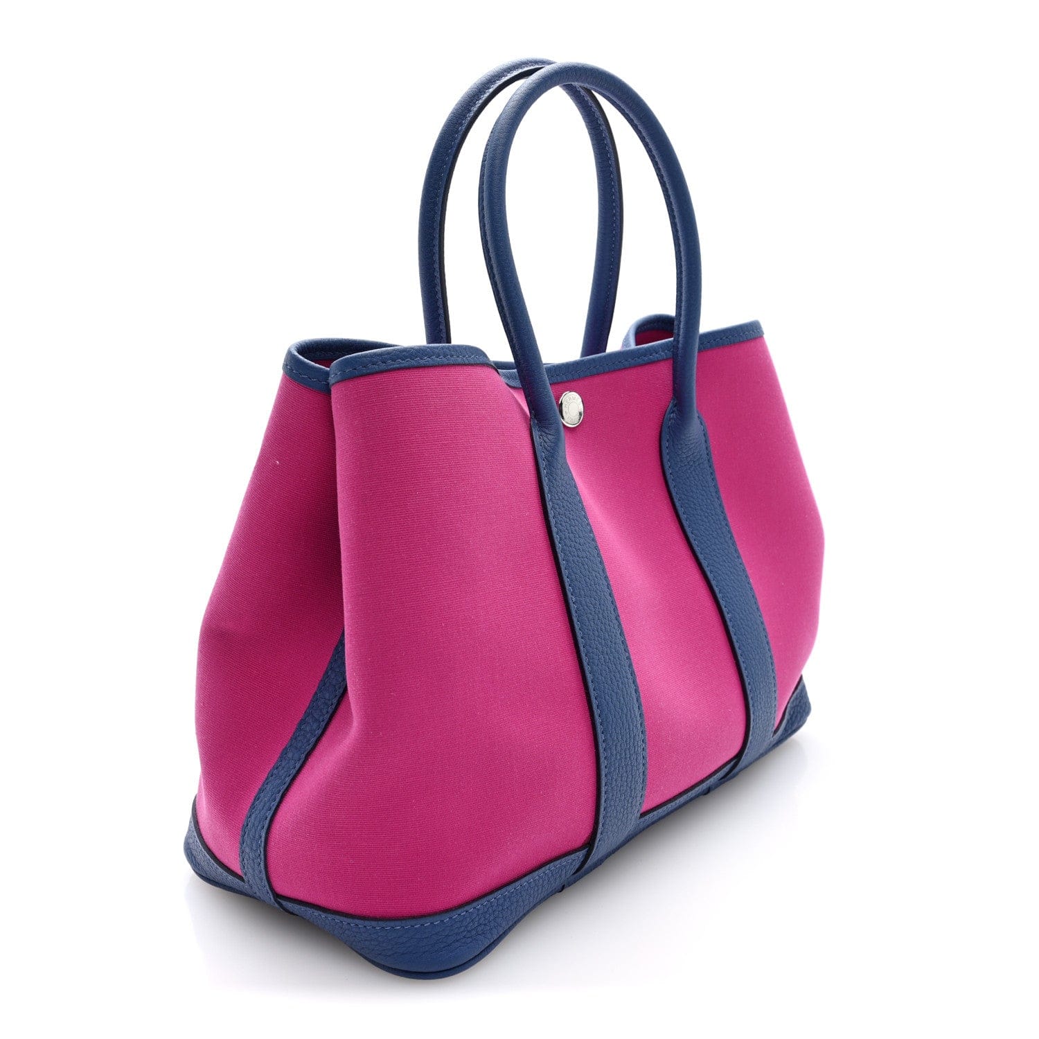Hermes Toile Officier Negonda Garden Party Tote 30 TPM Magnolia Bleu Agate