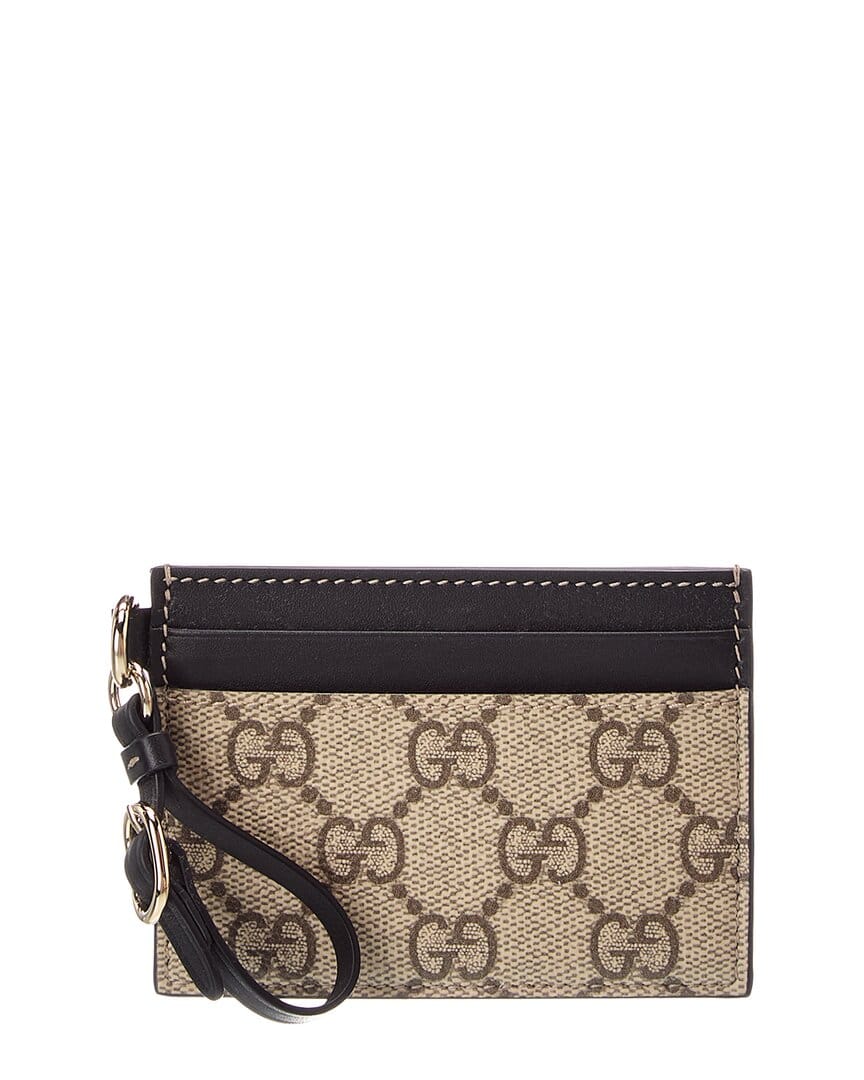 Gucci Gg Supreme Gg Canvas & Leather Card Case