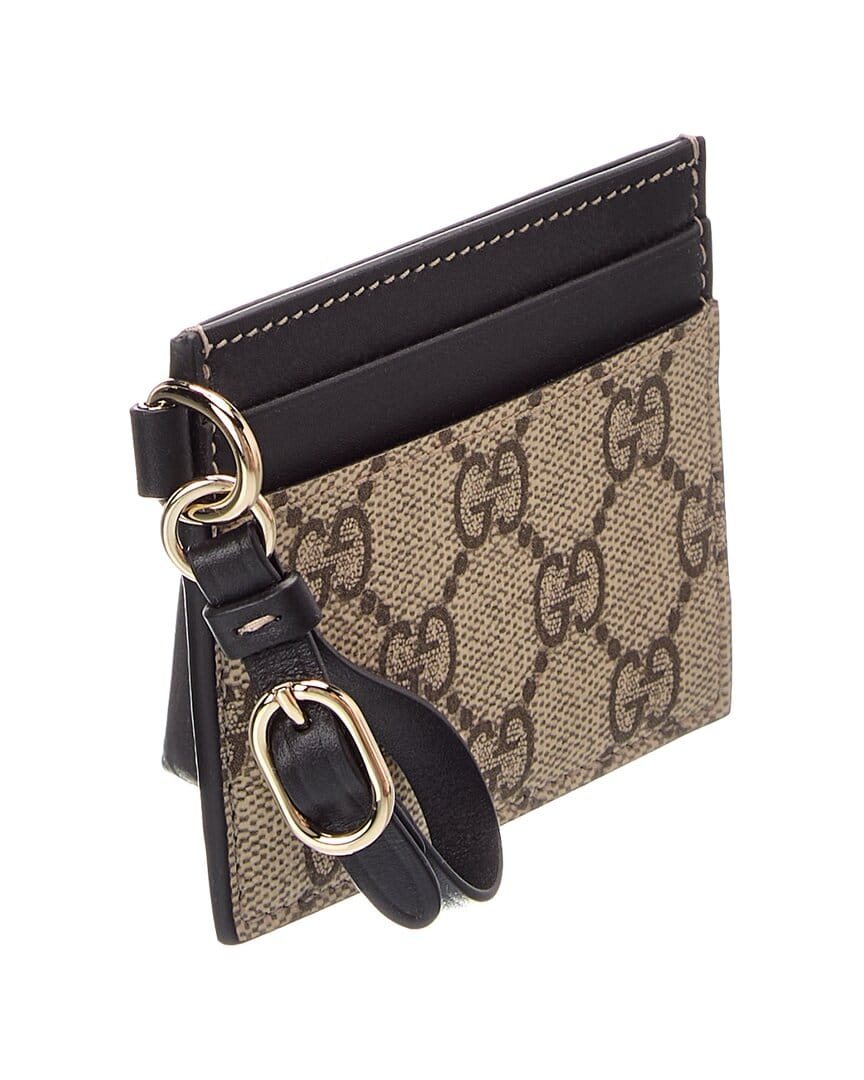Gucci Gg Supreme Gg Canvas & Leather Card Case