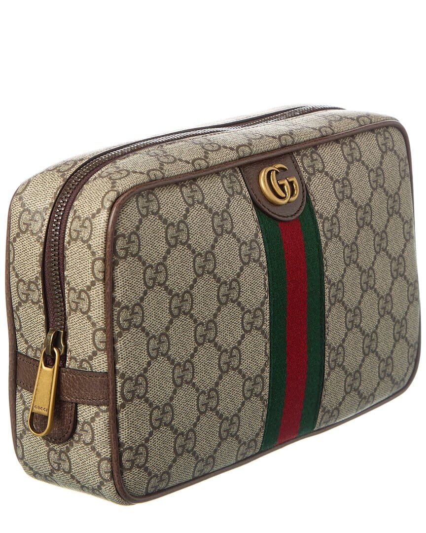 Gucci Gg Savoy Medium Gg Supreme Canvas & Leather Toiletry Case