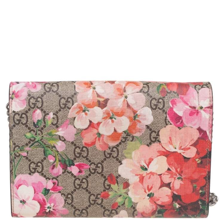 Gucci Dionysus Blooms GG Supreme Canvas Wallet on Chain