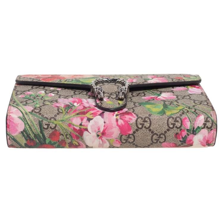 Gucci Dionysus Blooms GG Supreme Canvas Wallet on Chain