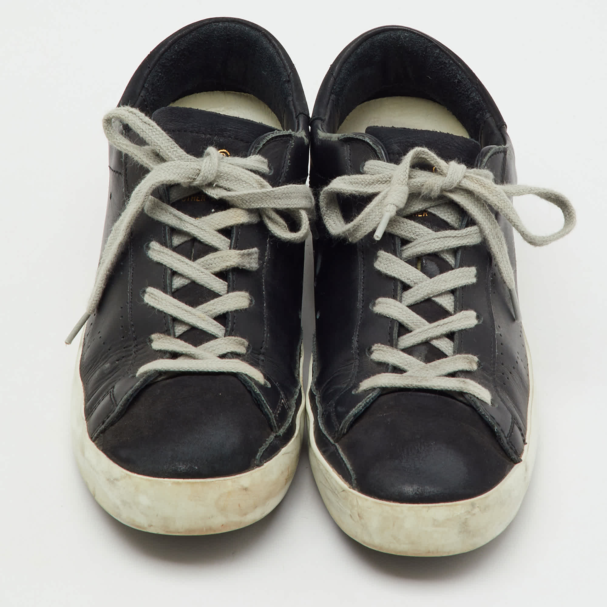 Golden Goose Black Leather Superstar Low Top Sneakers