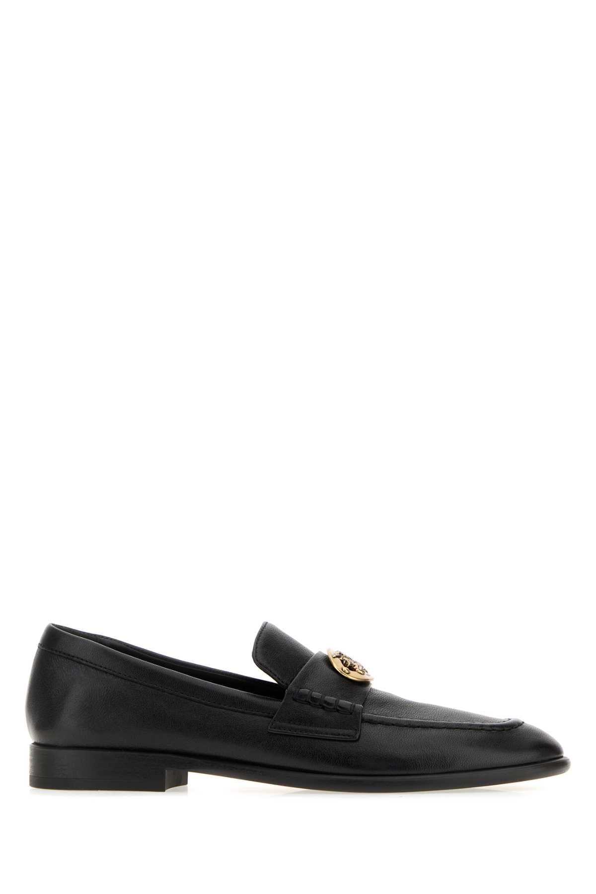 Burberry Leather Logo - Plaque Loafer — Black