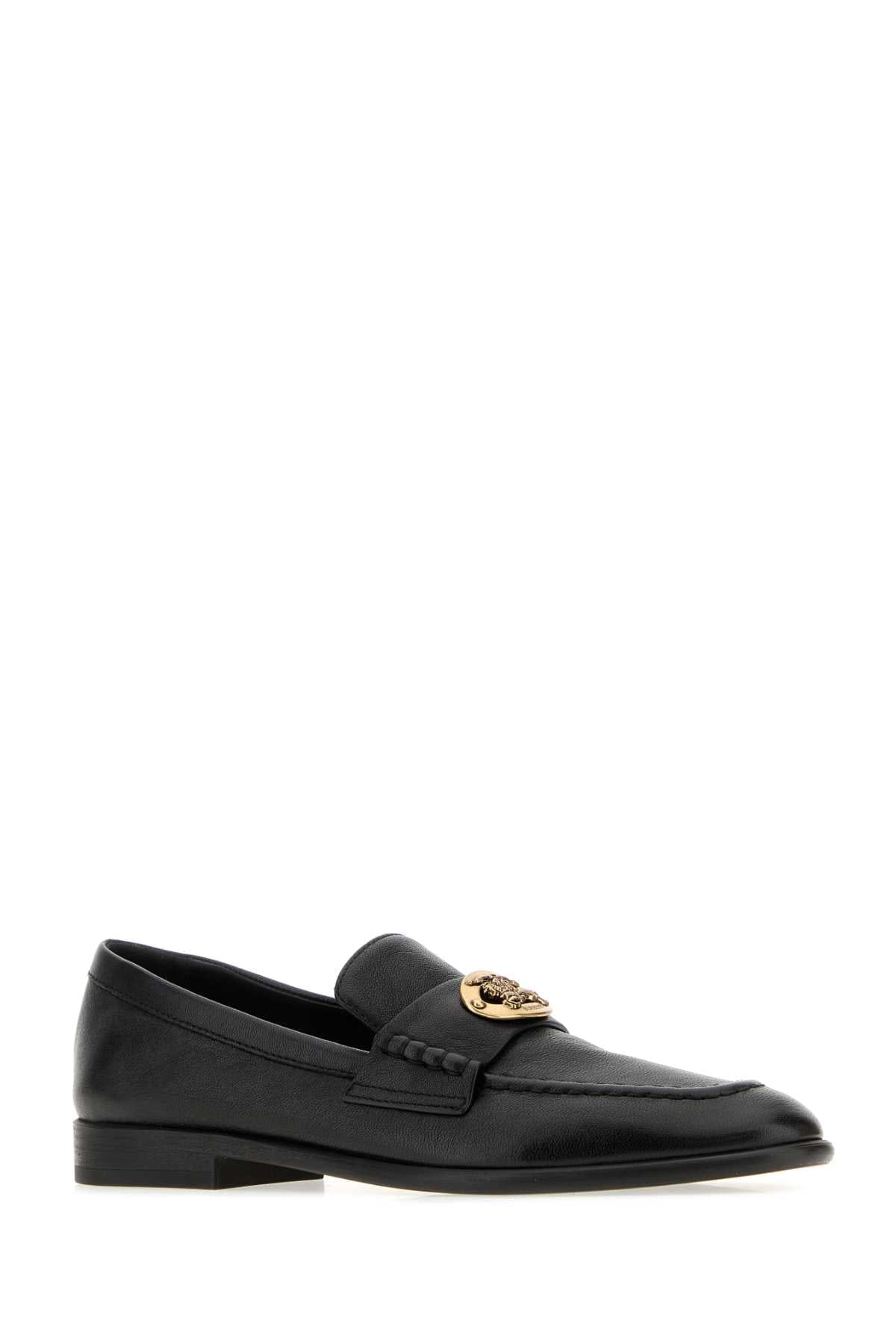 Burberry Leather Logo - Plaque Loafer — Black