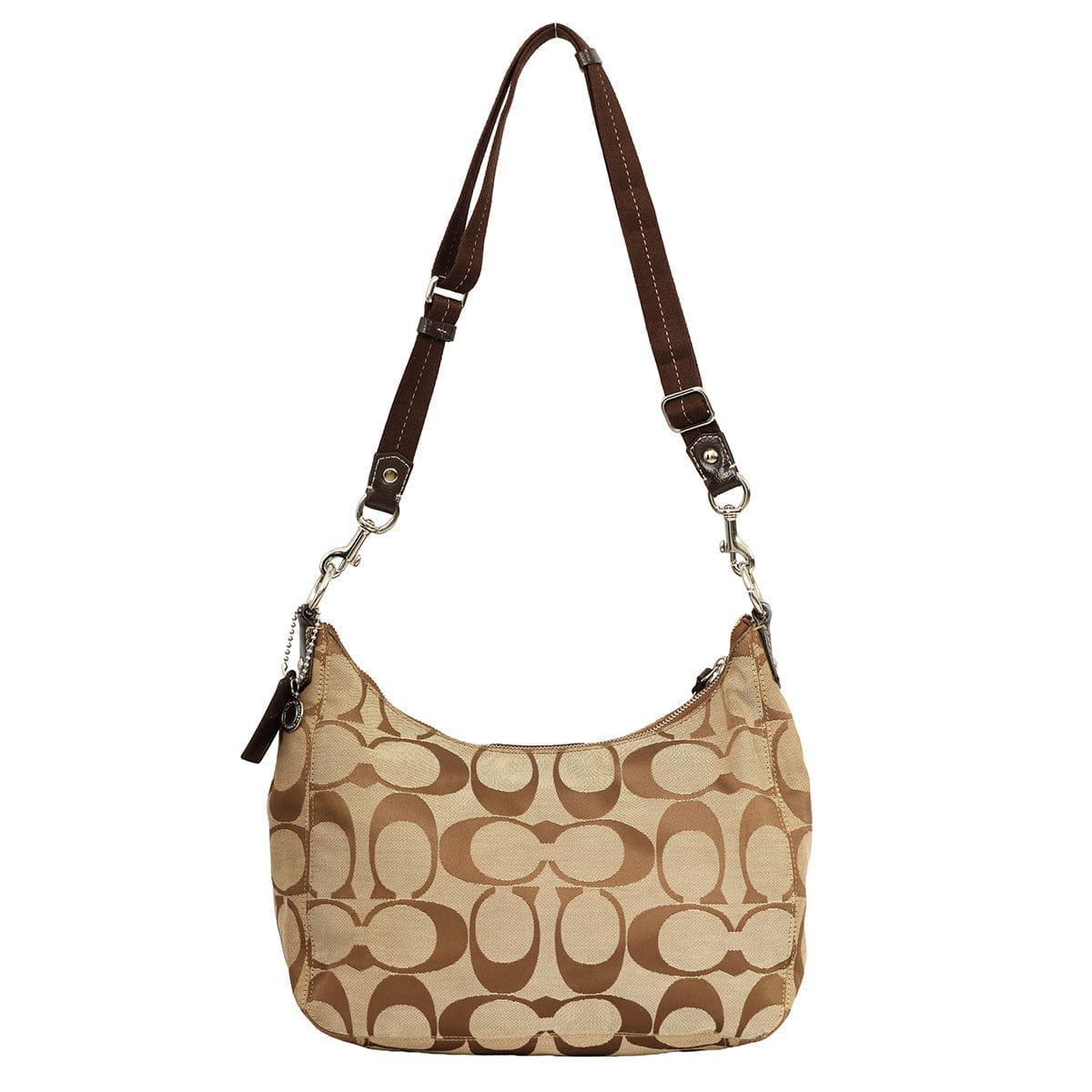 COACH SIGNATURE STRIPE CONVERTIBLE HOBO SHOULDER BAG
