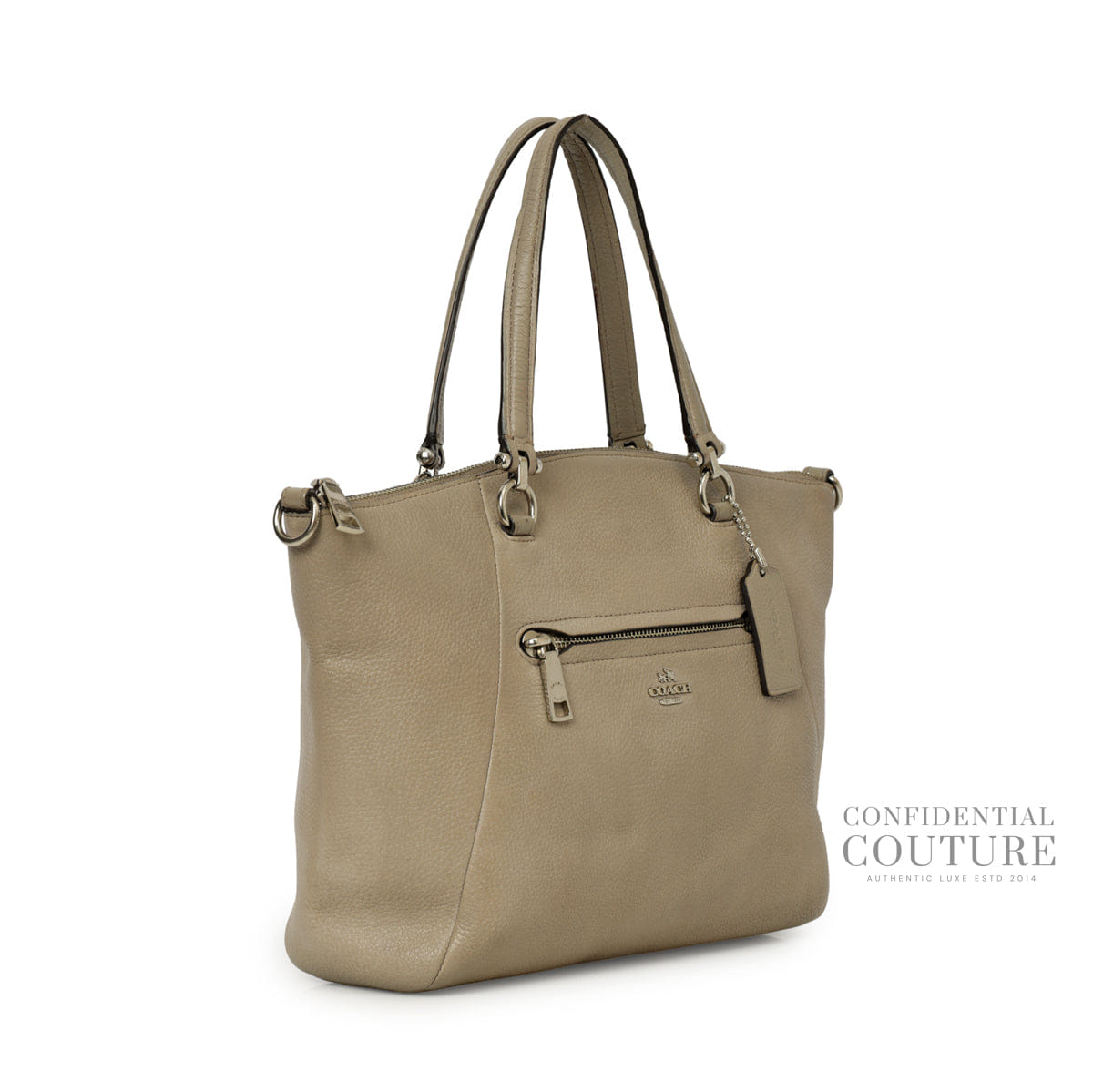 Coach Pebbled Beige Leather Prairie Shoulder Bags