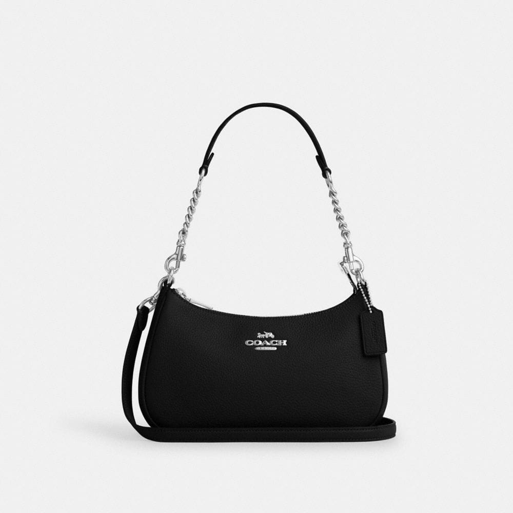 Coach Teri Shoulder Bag Silver Black
