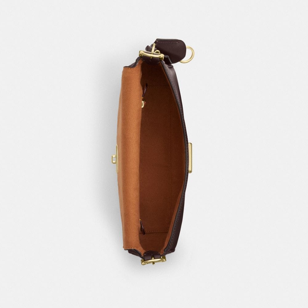 Coach Etta Small Flap Shoulder Bag Gold Espresso