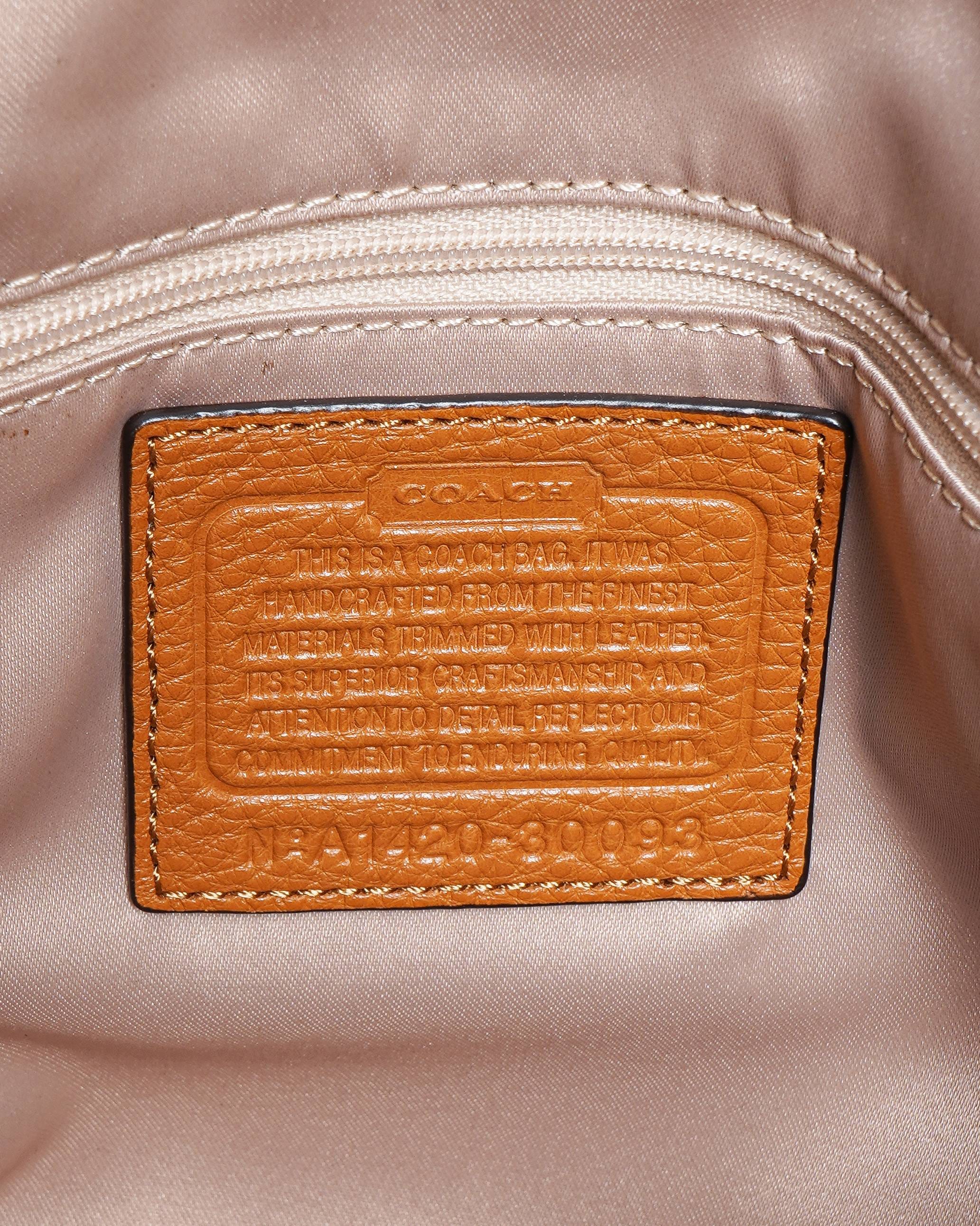 Coach Signature Jacquard and Leather Hobo Shoulder Bag