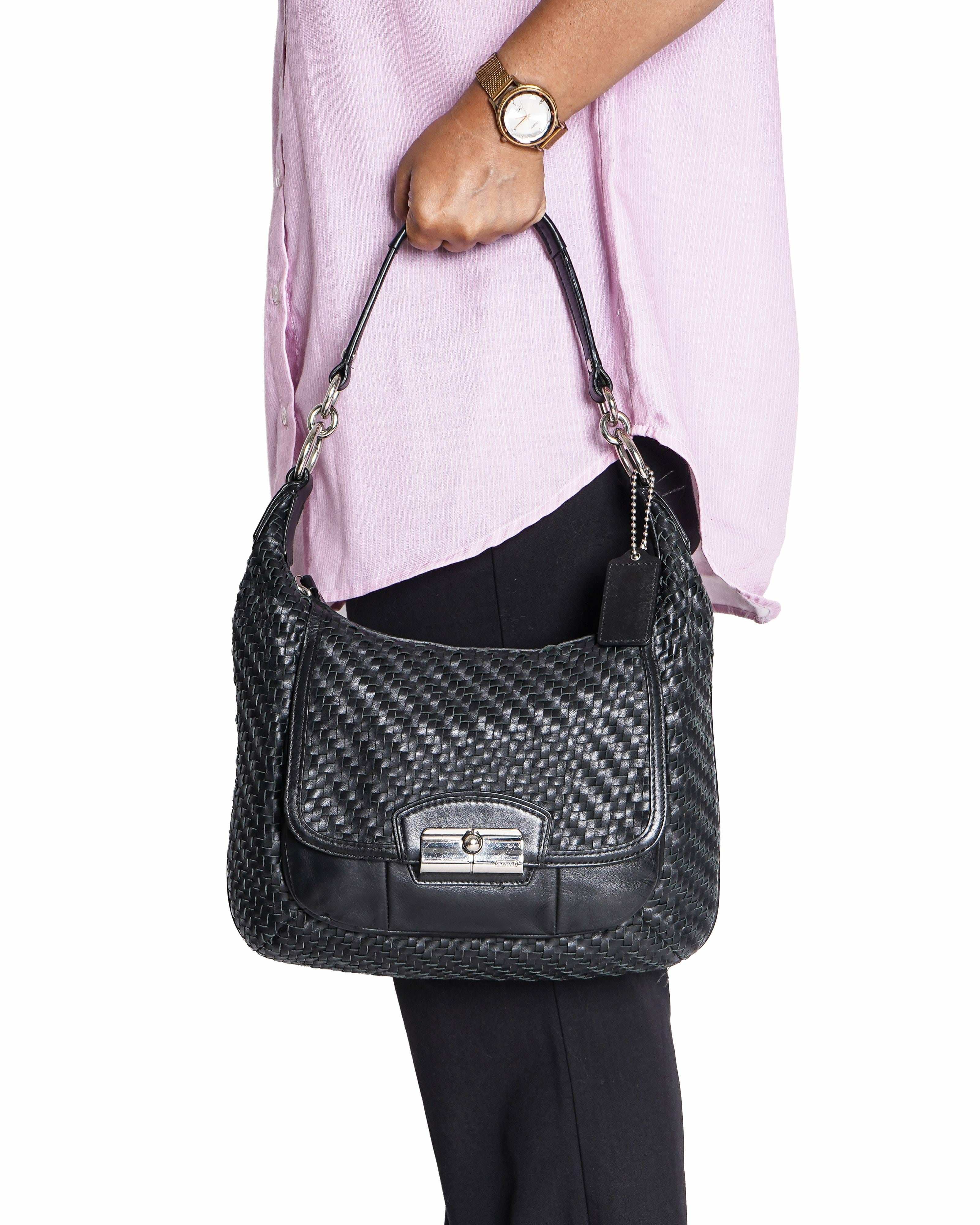 Coach Kristine Woven Leather Shoulder Bag