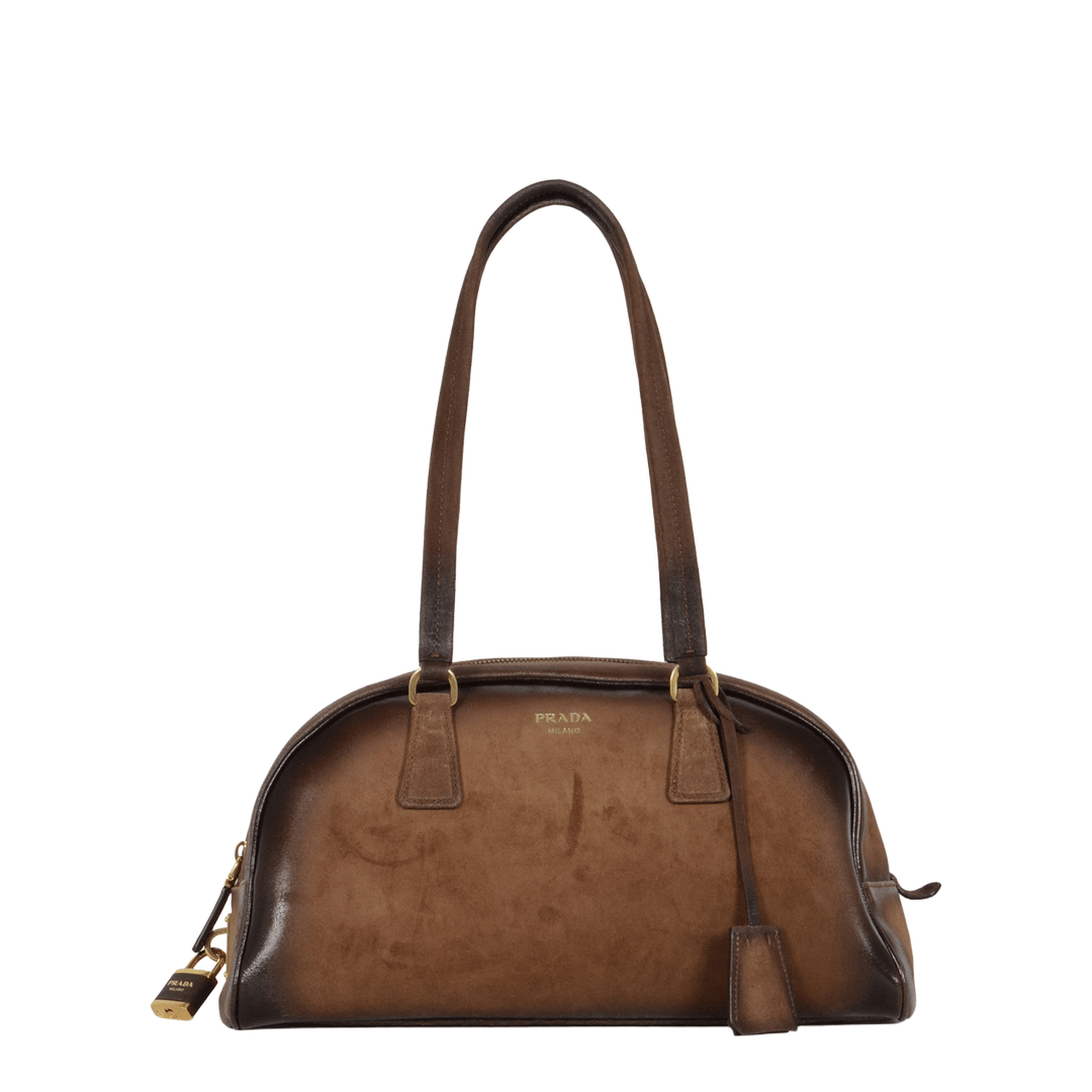 Prada Bowling Medium Calfskin Bag - Cocoa Brown