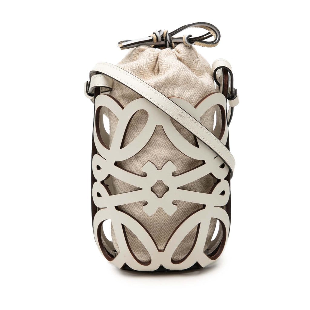 Loewe Anagram Leather Cut Out Pocket Crossbody